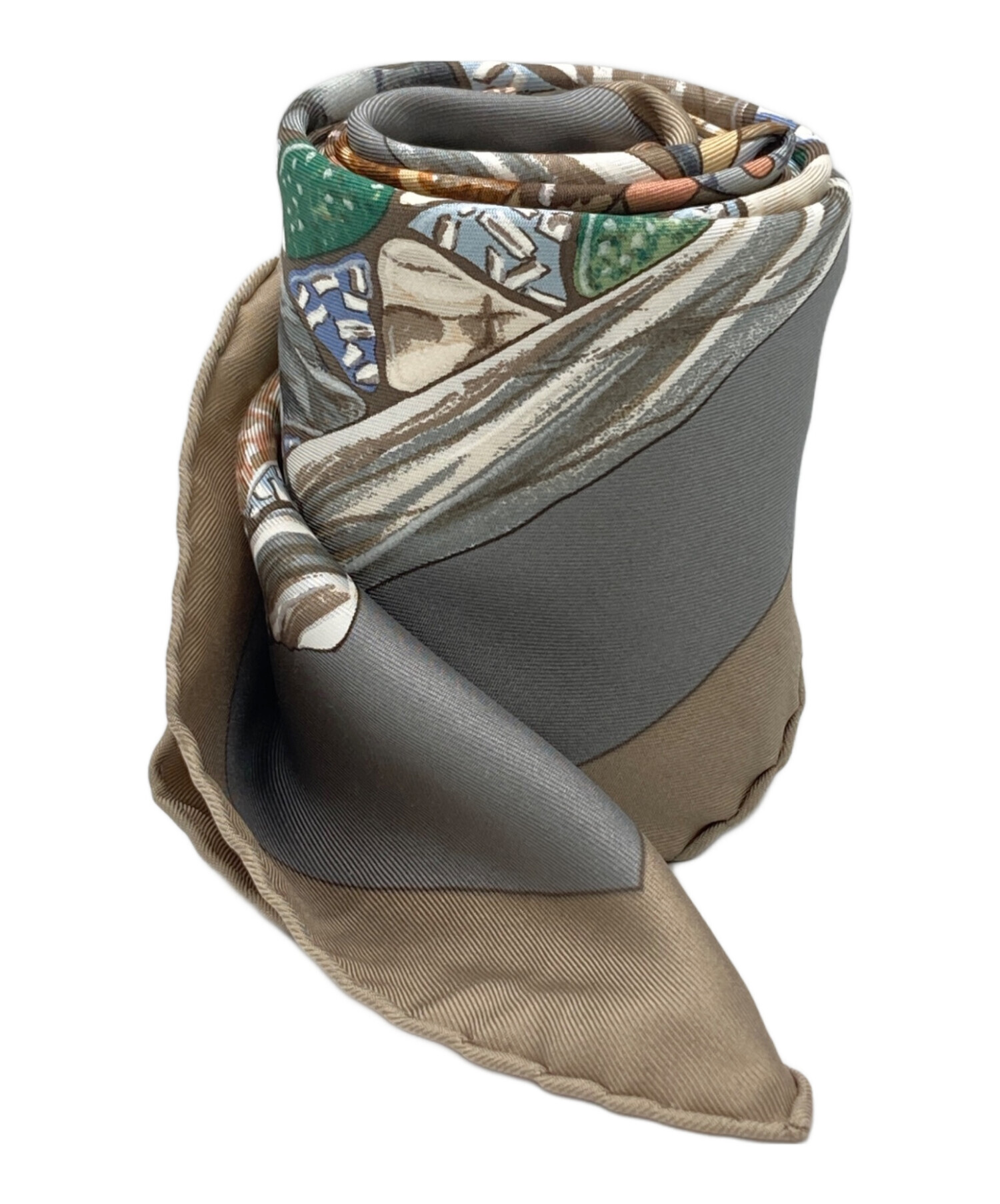 中古・古着通販】HERMES (エルメス) シルクスカーフ グレー サイズ