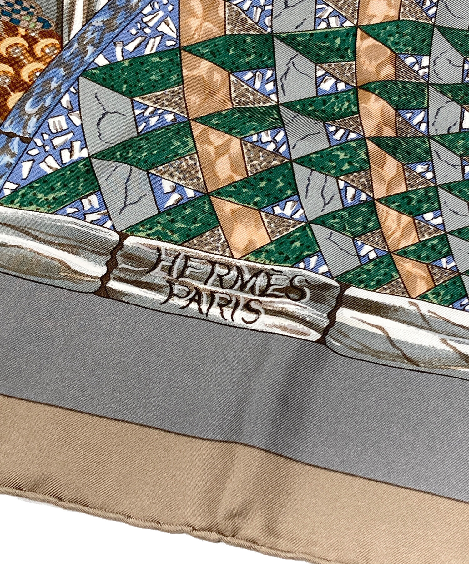 中古・古着通販】HERMES (エルメス) シルクスカーフ グレー サイズ