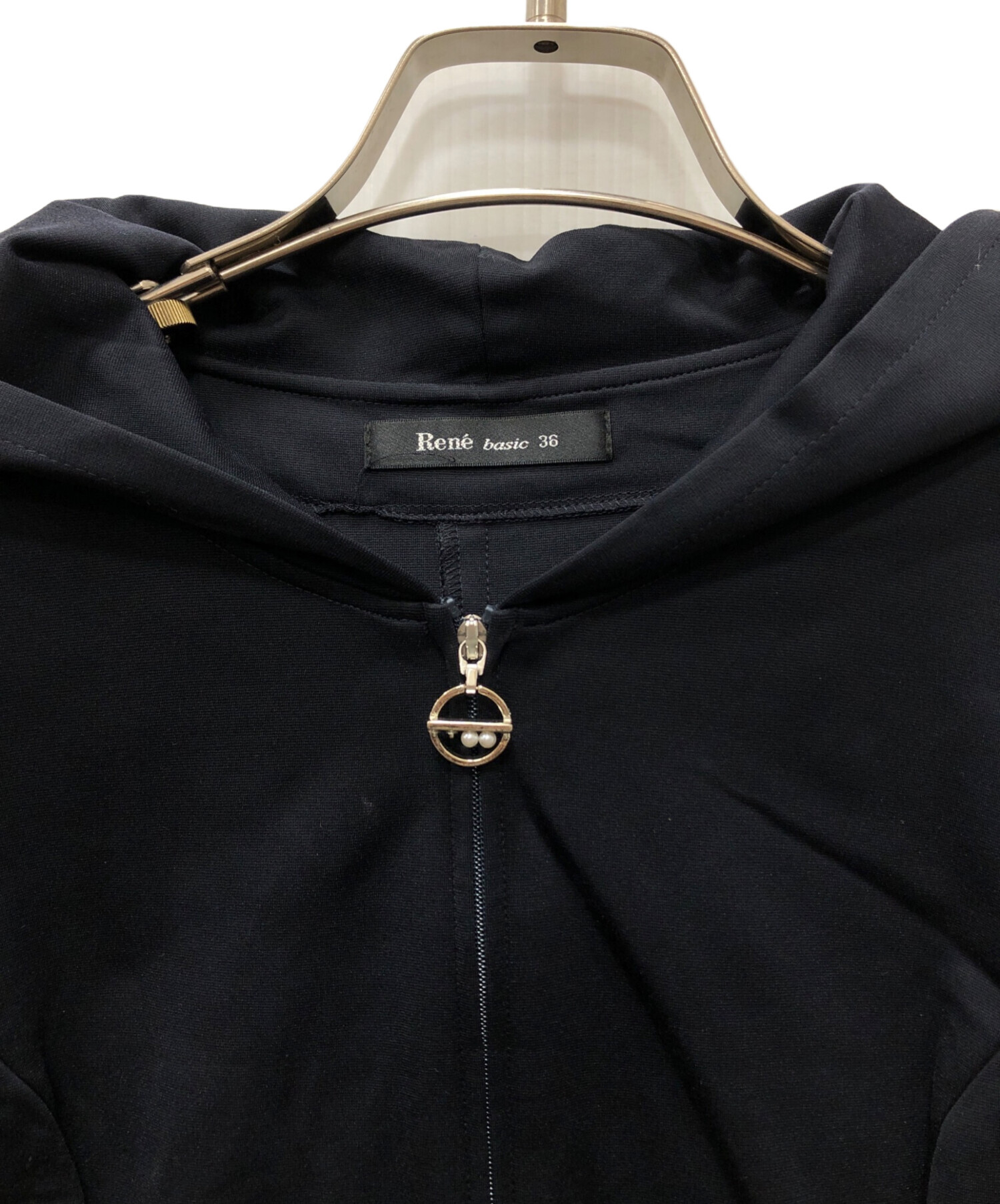中古・古着通販】Rene (ルネ) フードジップワンピース ネイビー サイズ