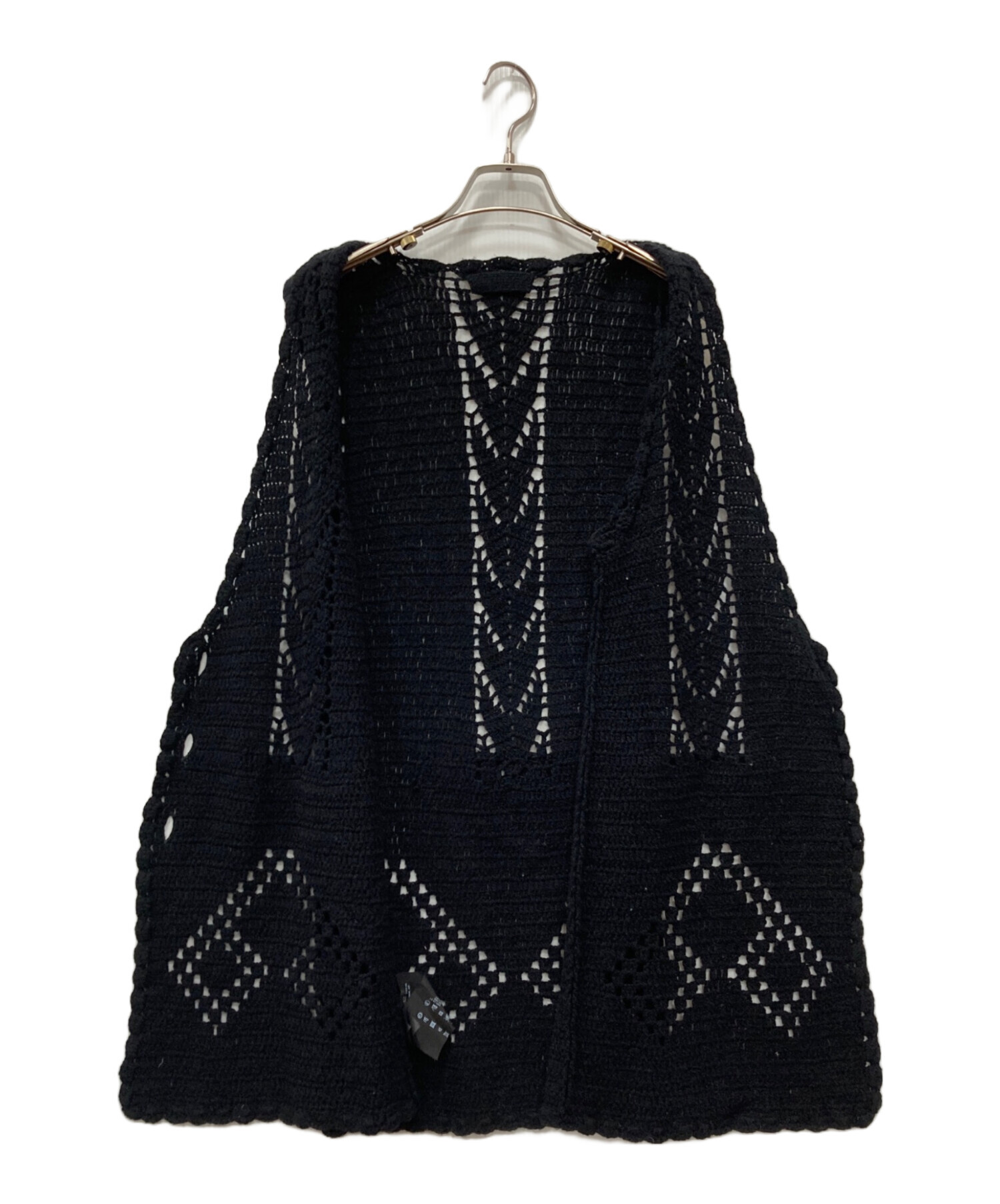 中古・古着通販】PRADA (プラダ) ケーブルニットロングベスト ブラック