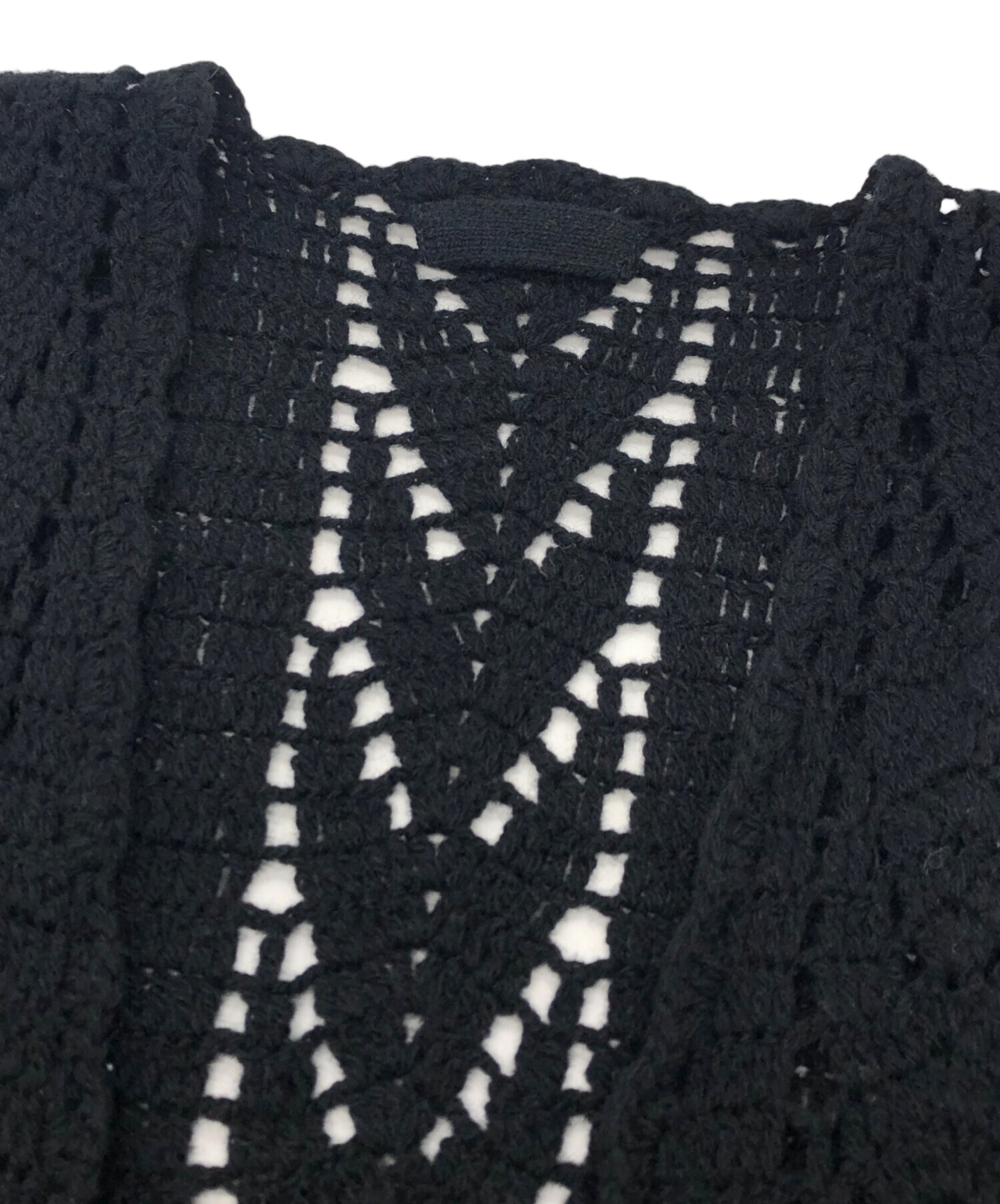 中古・古着通販】PRADA (プラダ) ケーブルニットロングベスト ブラック