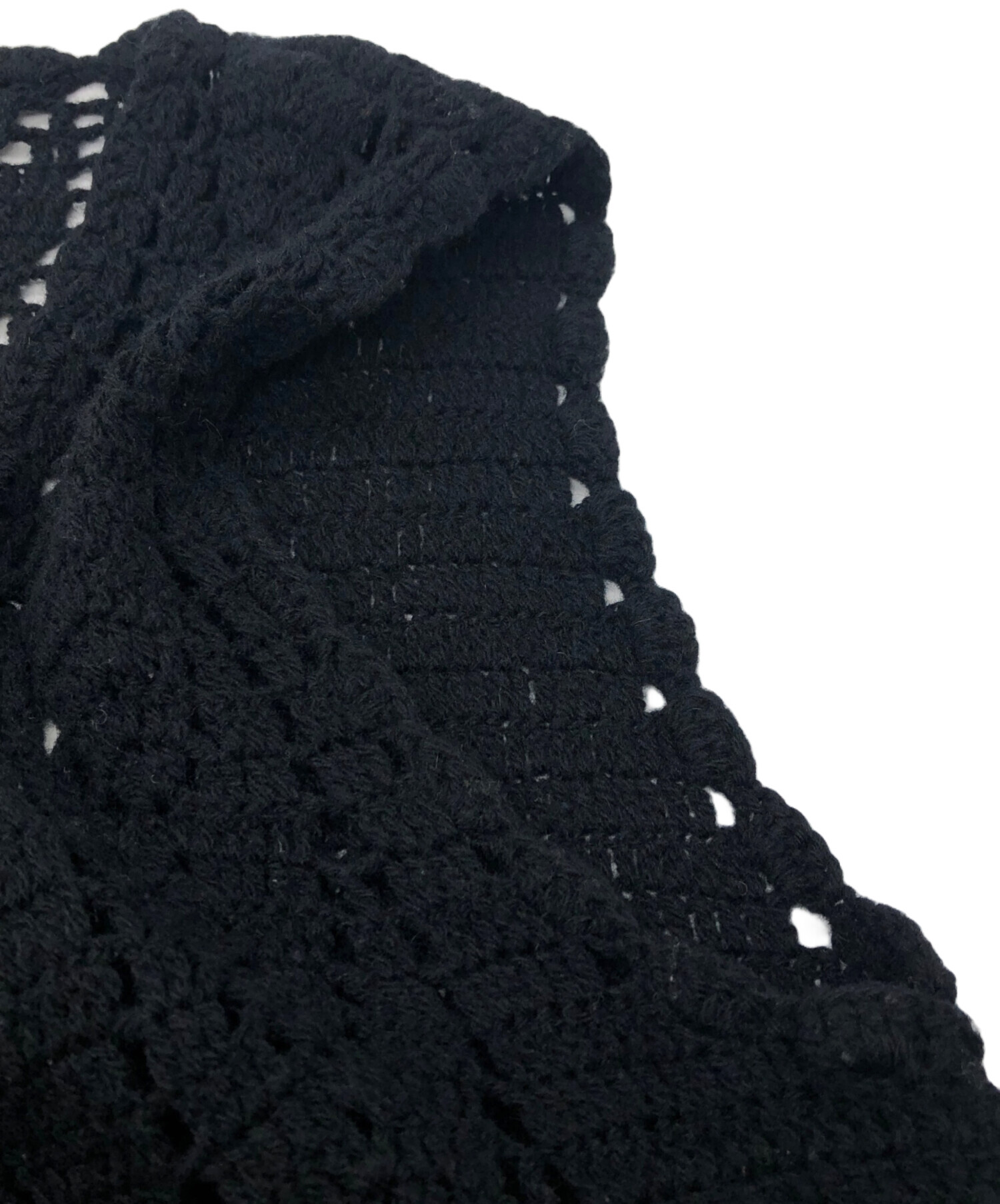 中古・古着通販】PRADA (プラダ) ケーブルニットロングベスト ブラック