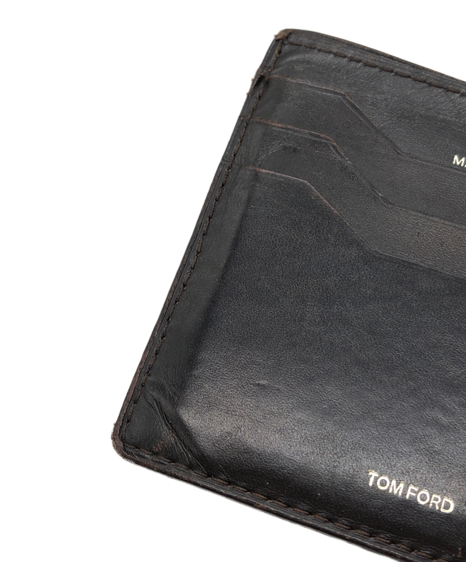 中古・古着通販】TOM FORD (トムフォード) 型押し2つ折り財布 ブラウン