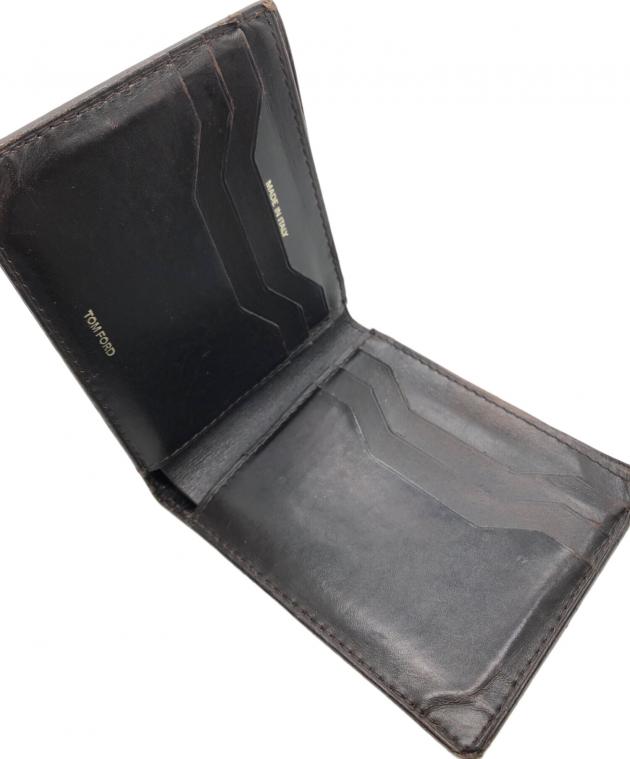 中古・古着通販】TOM FORD (トムフォード) 型押し2つ折り財布 ブラウン