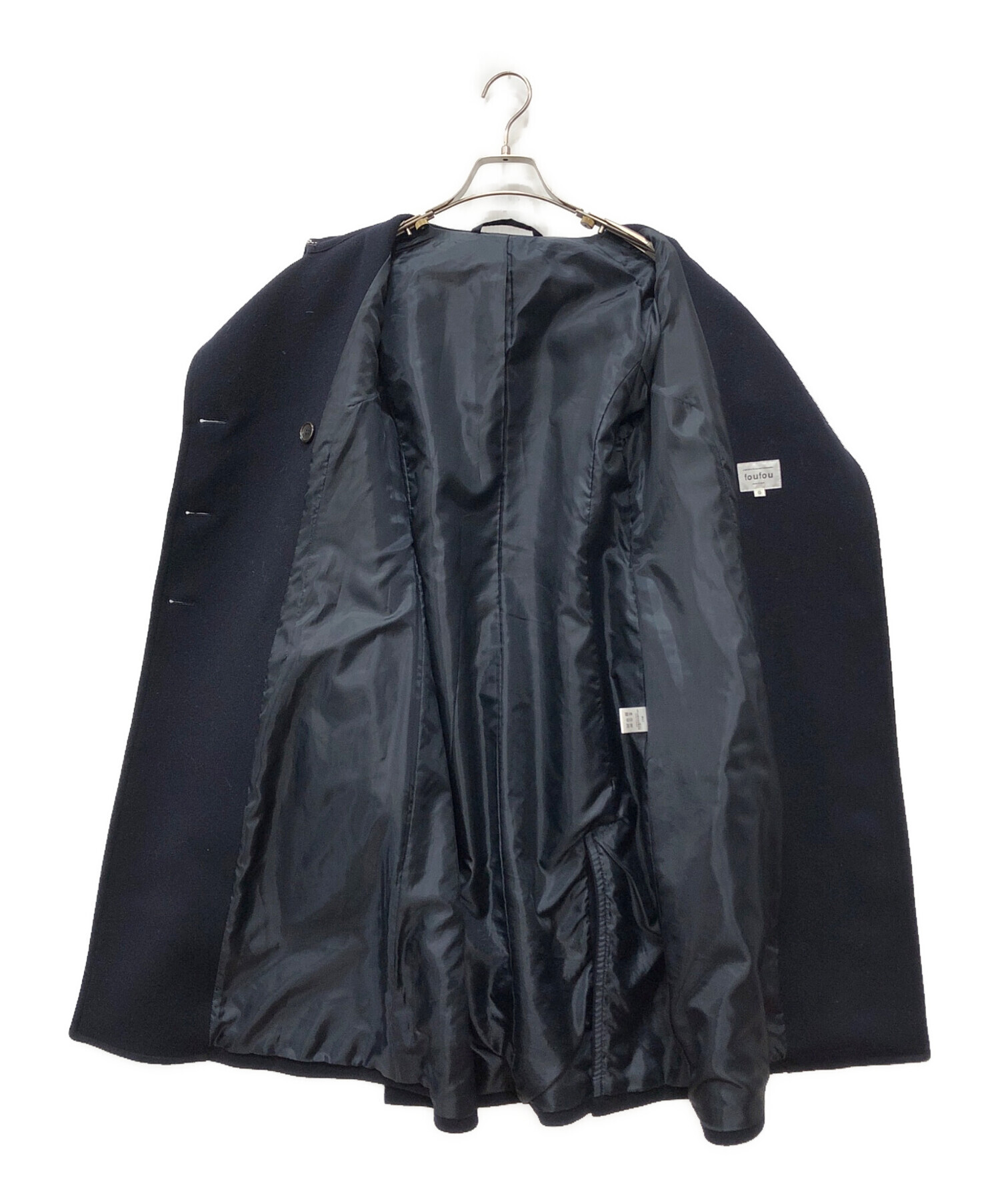 中古・古着通販】foufou (フーフー) melton double coat ネイビー