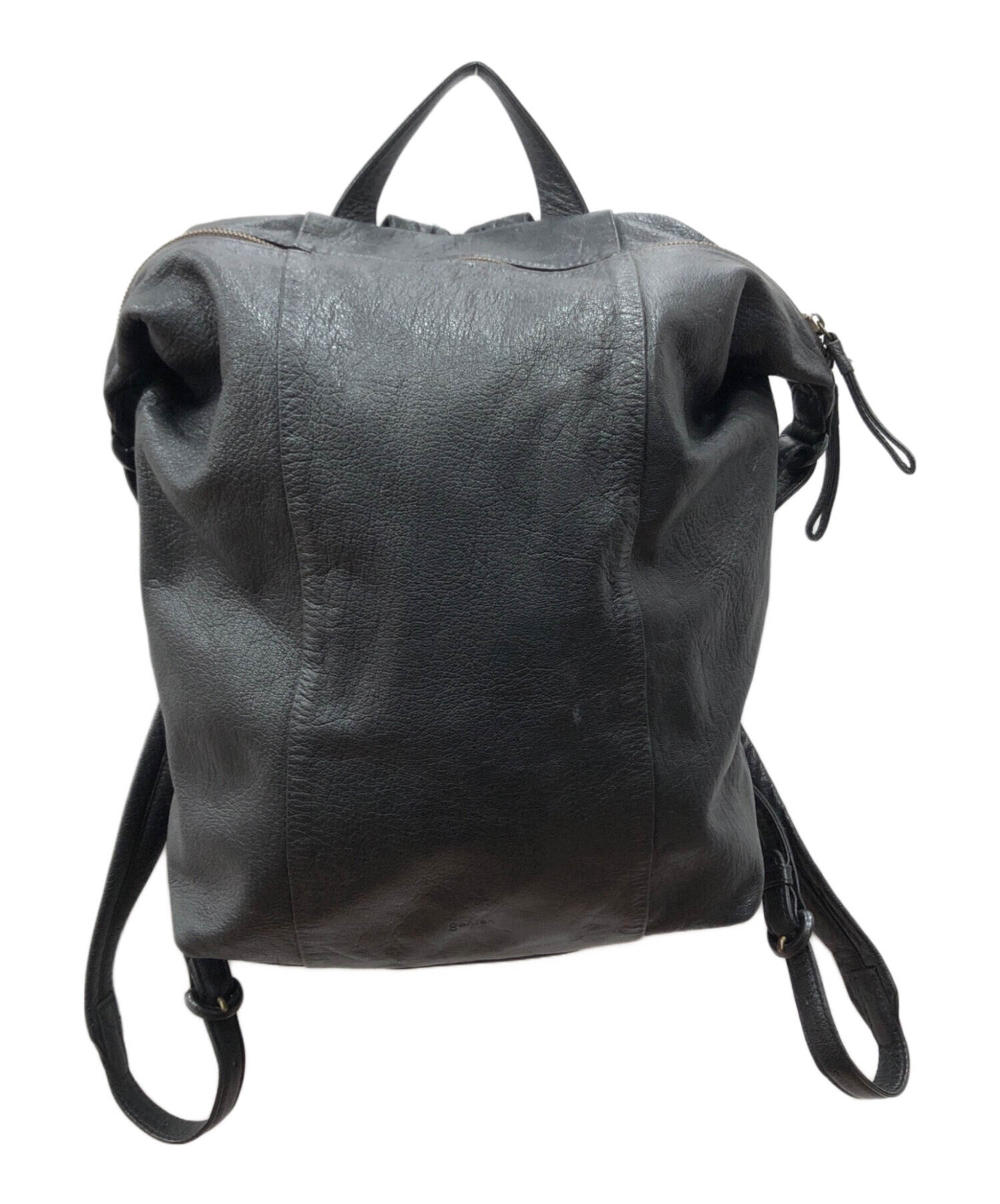 中古・古着通販】genten (ゲンテン) レザーリュック ブラック