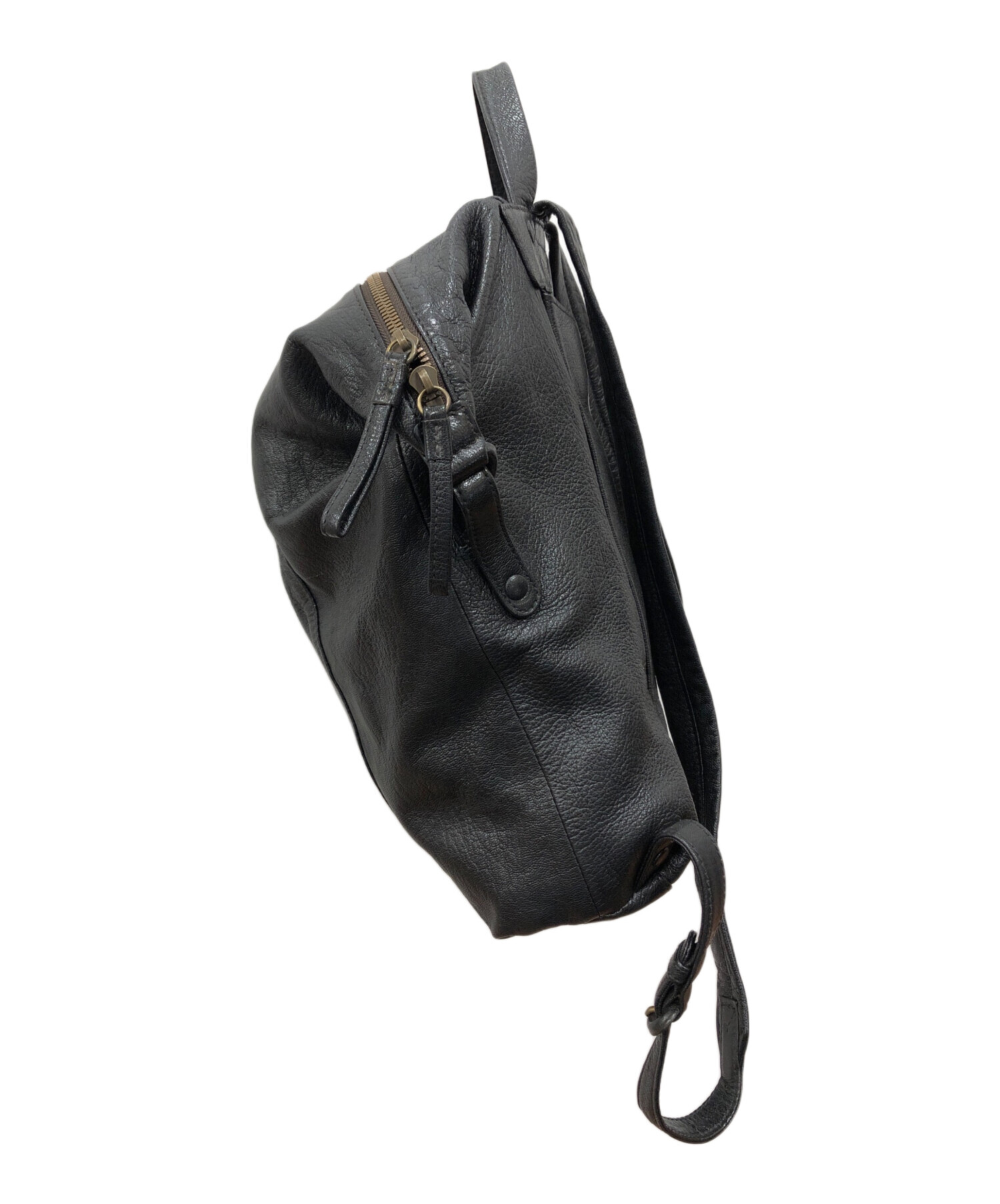 中古・古着通販】genten (ゲンテン) レザーリュック ブラック