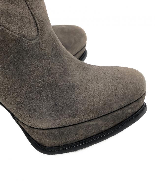 PRADA グレー ロングブーツ 中古・古着通販】PRADA (プラダ) ロングブーツ グレー サイズ:36 1/2