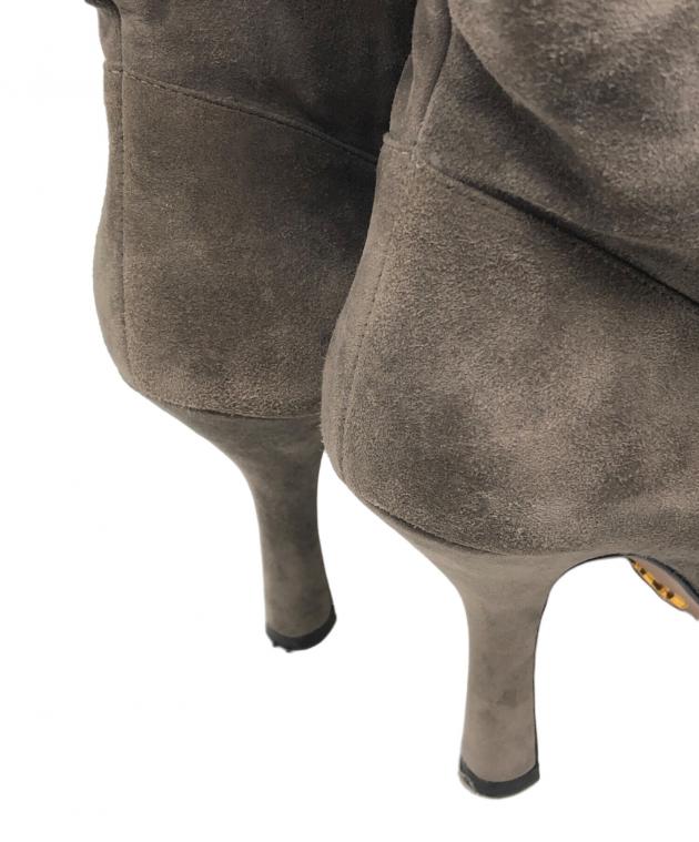 PRADA グレー ロングブーツ 中古・古着通販】PRADA (プラダ) ロングブーツ グレー サイズ:36 1/2