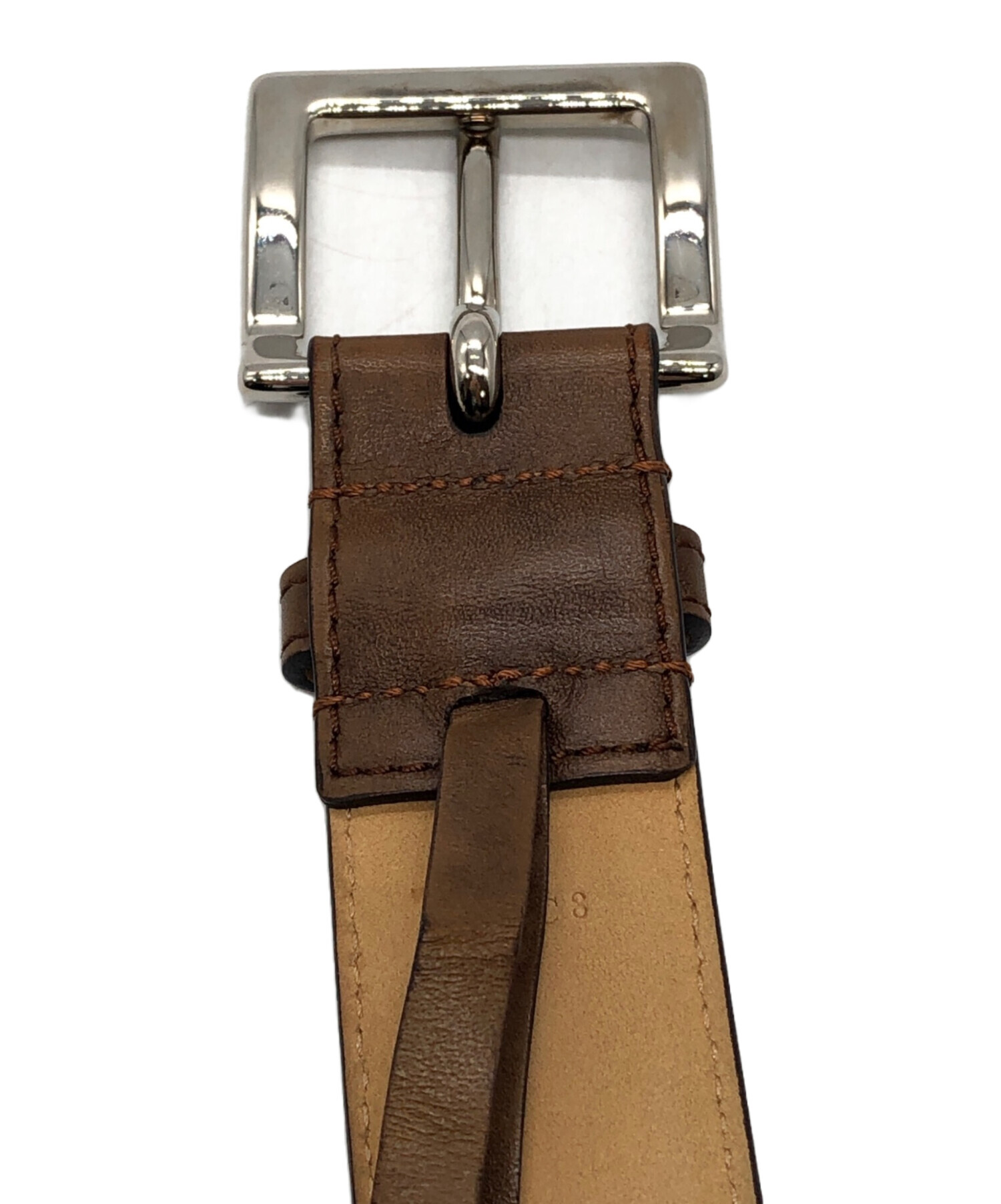 John Lobb ブラウンレザーベルト 中古・古着通販】JOHN LOBB (ジョンロブ) レザーベルト ブラウン