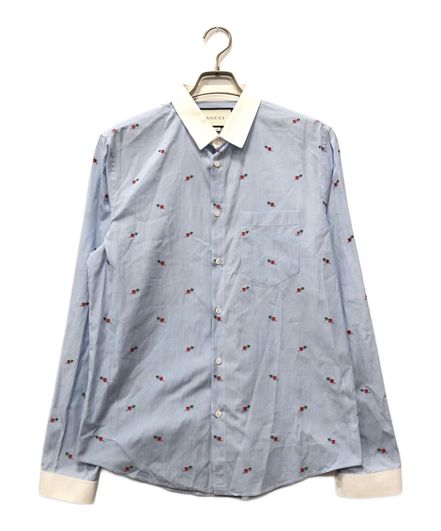 GUCCI ストライプ 長袖シャツ Gucci ストライプ シャツ | ブルー | FARFETCH JP