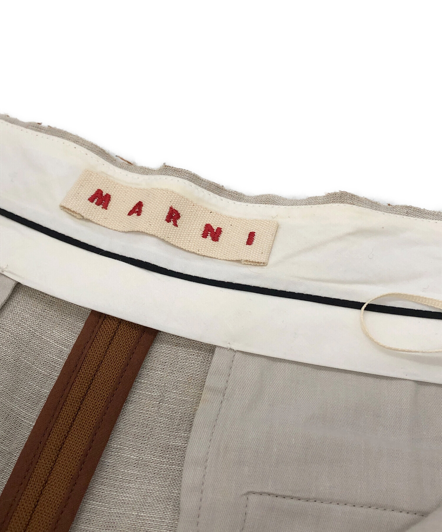 中古・古着通販】MARNI (マルニ) カットオフワイドパンツ ブラウン