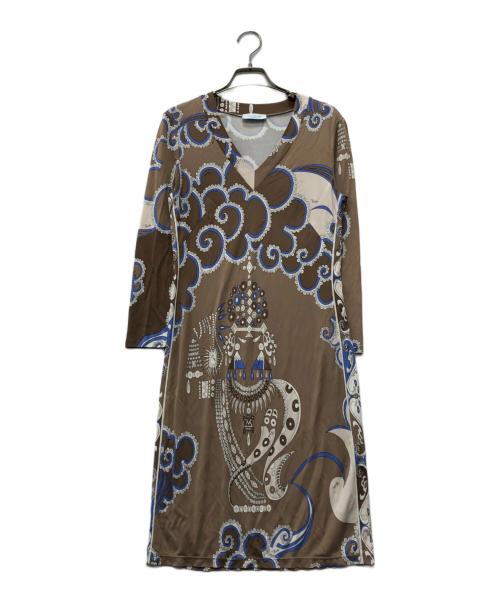 【エミリオプッチ】ラップワンピース カシュクール プッチ柄 38 レーヨン 中古・古着通販】Emilio Pucci (エミリオ プッチ) 総柄レーヨン