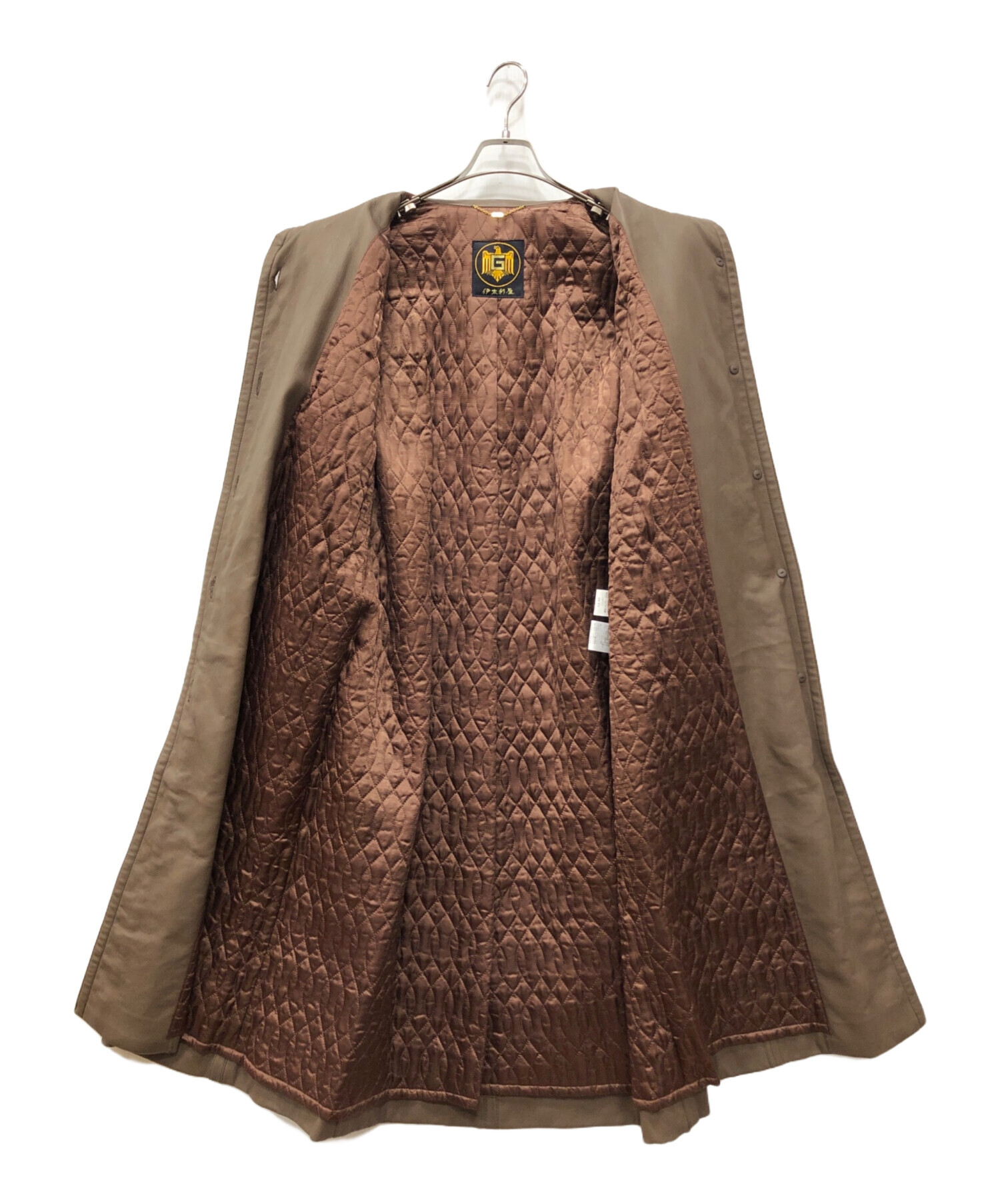 中古・古着通販】伊太利屋 (イタリヤ) フェイクレザーコート ブラウン