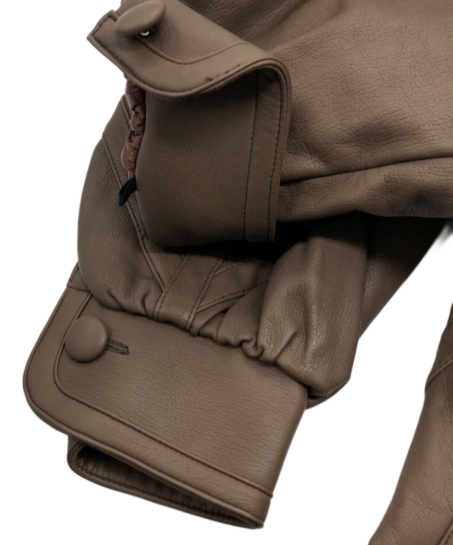 中古・古着通販】伊太利屋 (イタリヤ) フェイクレザーコート ブラウン