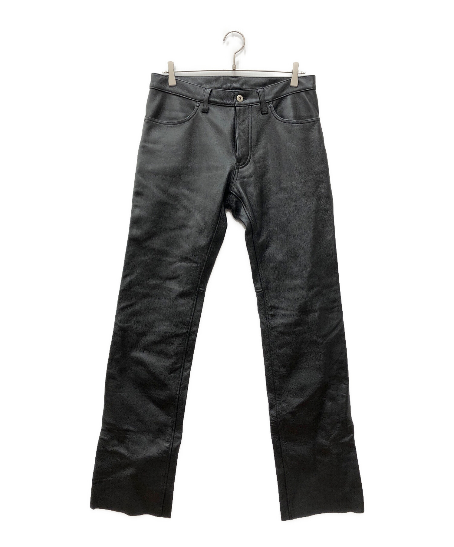 中古・古着通販】KADOYA (カドヤ) レザーパンツ ブラック サイズ:W32