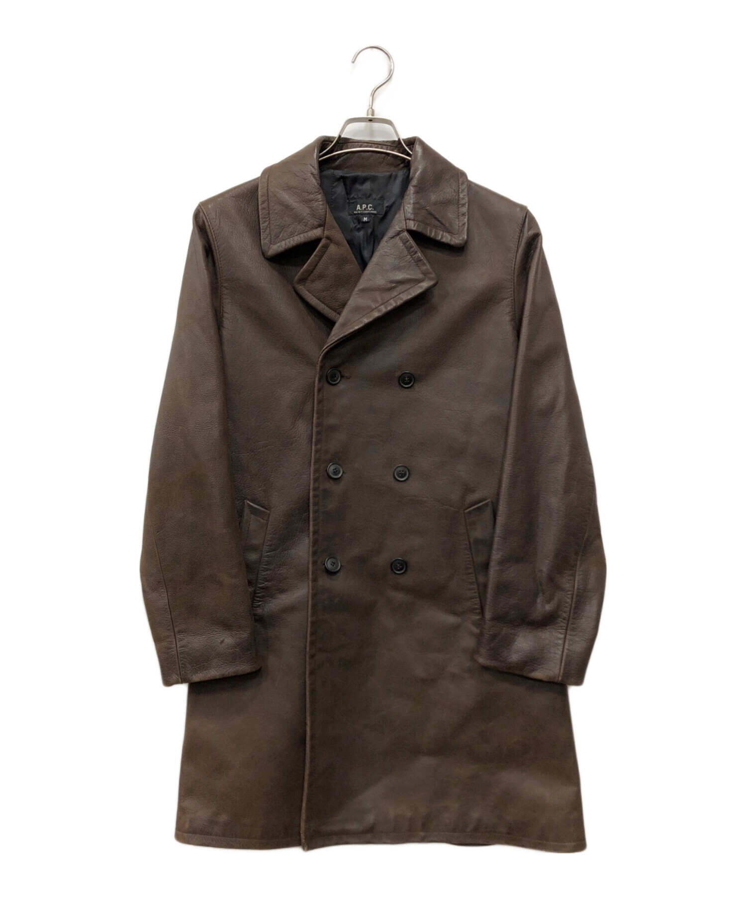 A.P.C. レザージャケット レザーコート ブラウン A.P.C - アーペーセー／A.P.C. シングルライダース ジャケット JKT