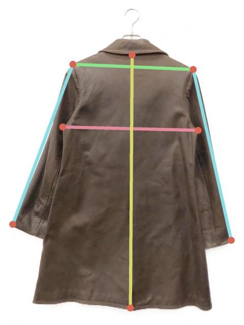 希少A.P.C. ヴィンテージ　ダブルブレスト レザーコート M ブラウン 中古・古着通販】A.P.C. (アーペーセー) ダブルレザーコート ブラウン