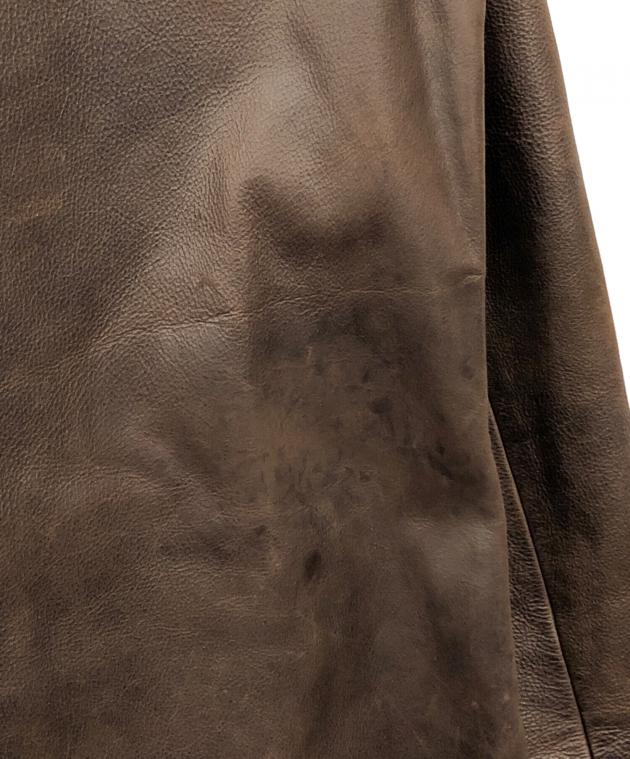 中古・古着通販】A.P.C. (アーペーセー) ダブルレザーコート ブラウン