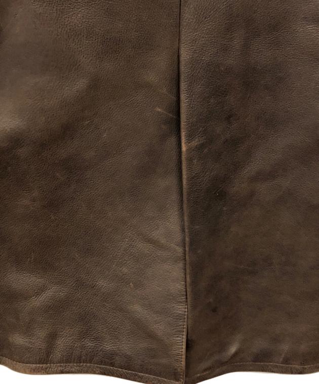 中古・古着通販】A.P.C. (アーペーセー) ダブルレザーコート ブラウン