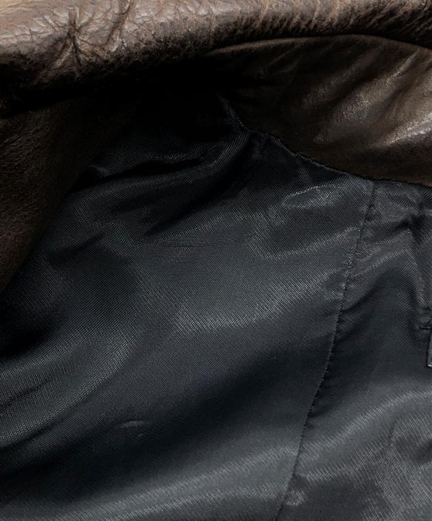 中古・古着通販】A.P.C. (アーペーセー) ダブルレザーコート ブラウン