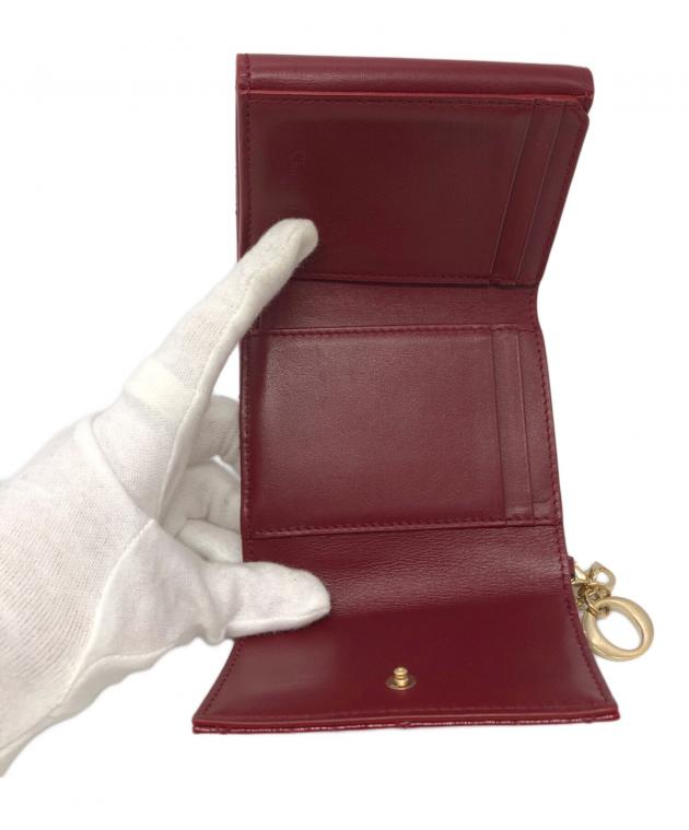 日本限定　Christian Dior 三つ折り財布　レッド　ロータスウォレット 中古・古着通販】Christian Dior (クリスチャン ディオール) ロータス