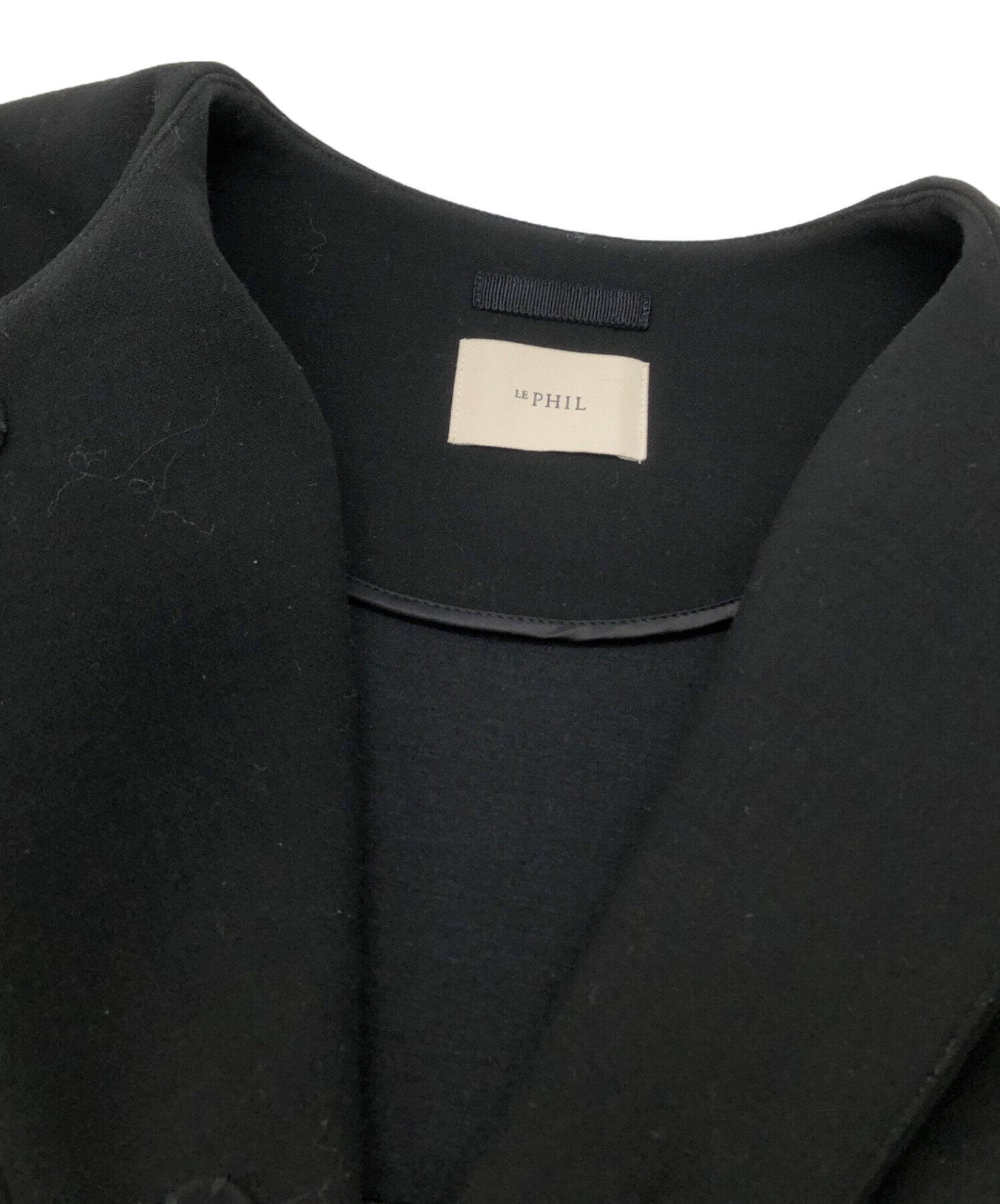 中古・古着通販】LE PHIL (ル フィル) ノーカラーボンディングコート