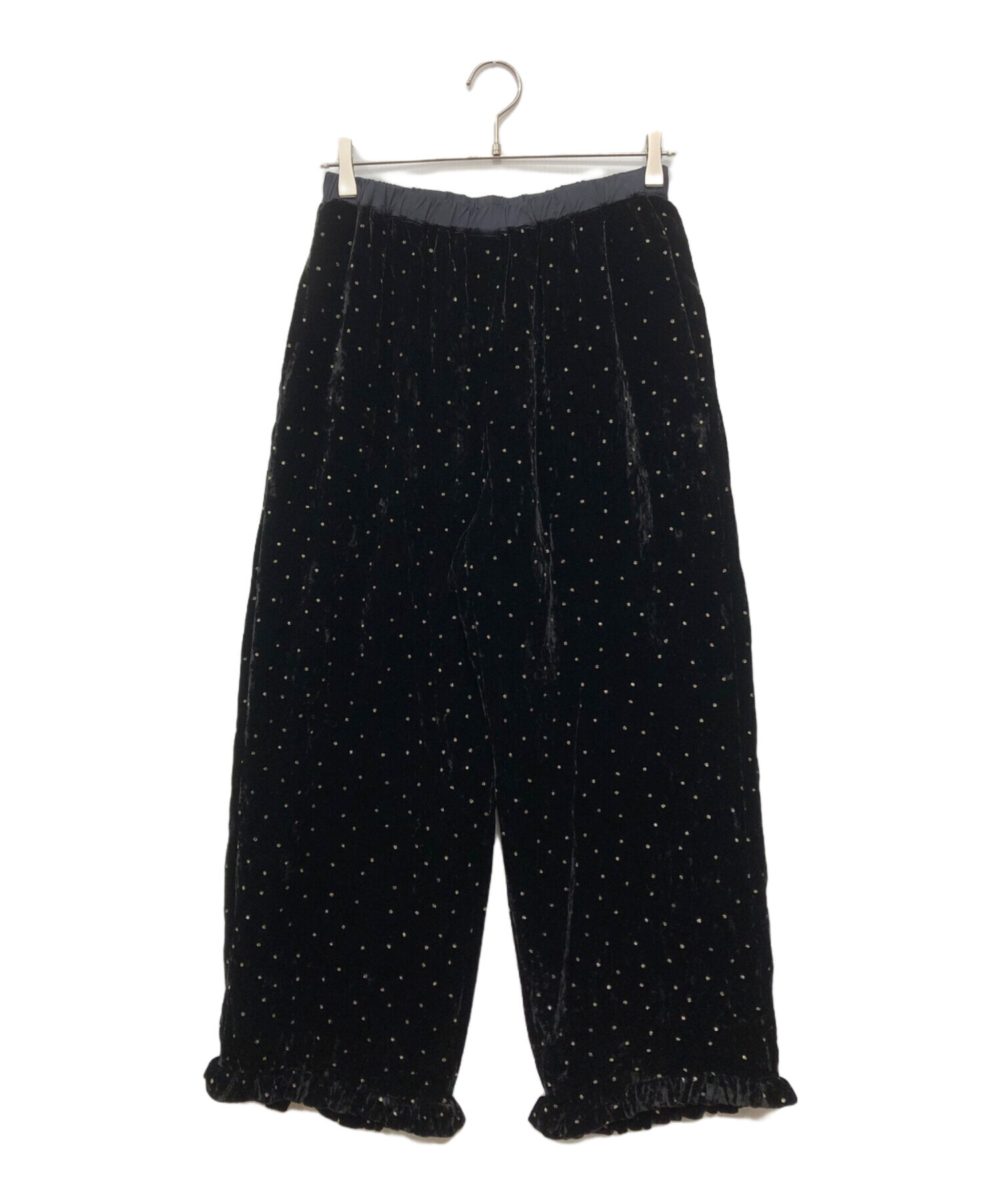 【ヌキテパ】VELVET GLITTER PRINT FRILベルベットパンツ 中古・古着通販】ne quittez pas (ヌキテパ) VELVET GLITTER PRINT