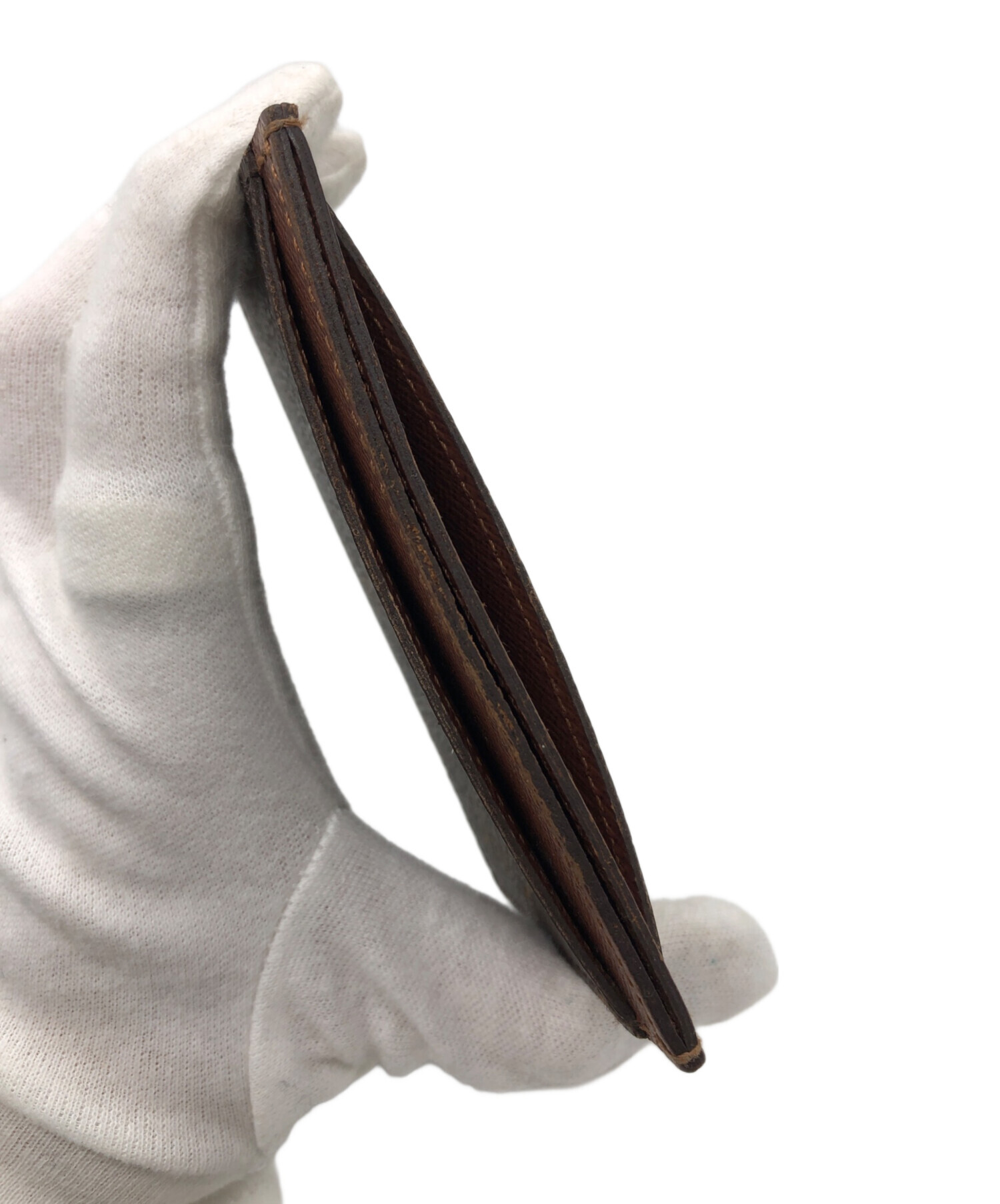 Louis Vuitton レザーケース ブラウン 中古・古着通販】LOUIS VUITTON (ルイ ヴィトン) カードケース