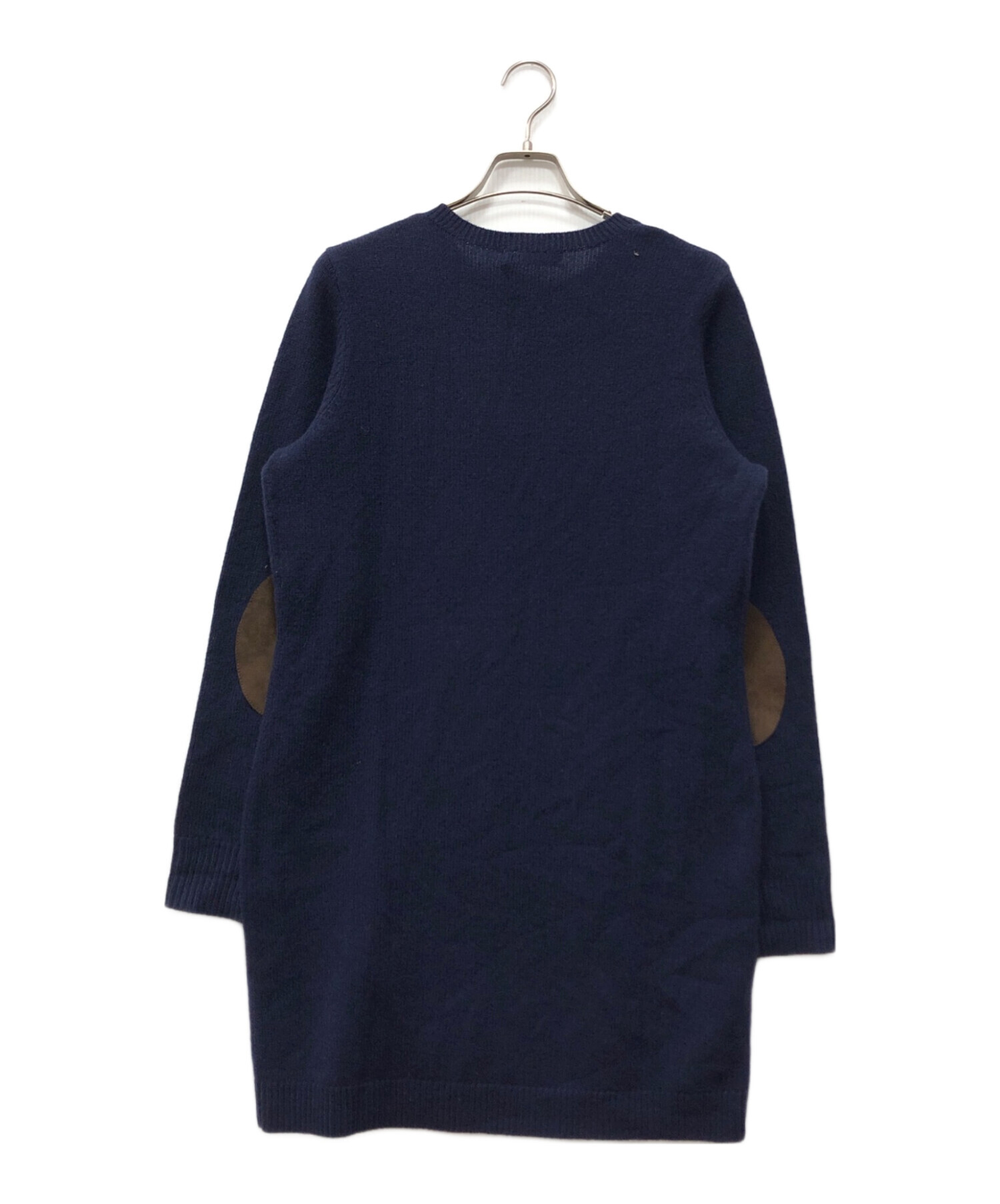 RALPH LAUREN タートルネックリブニットワンピース エルボーパッチ