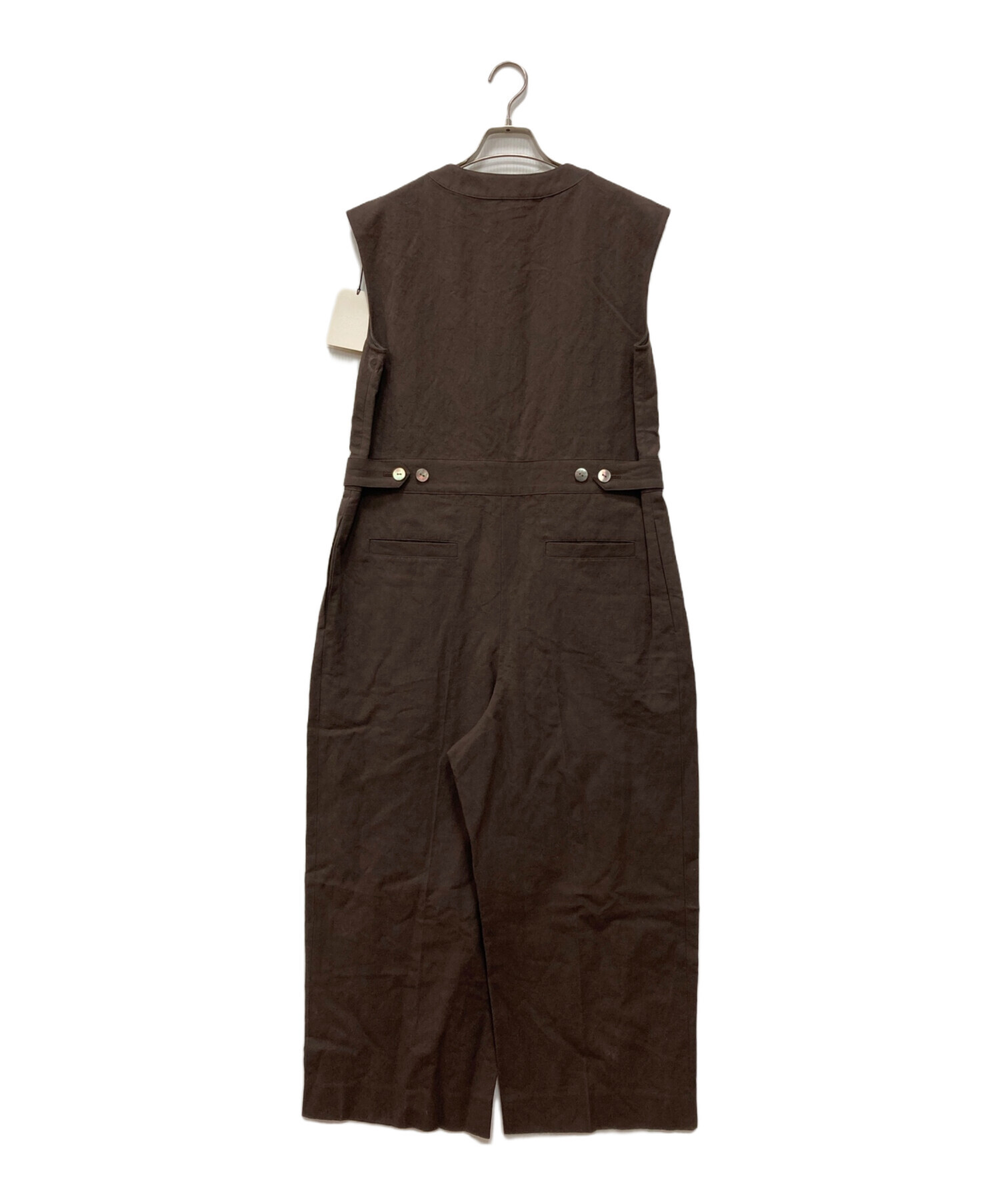 新品 conte 25SS タックノースリーブ オールインワン ベージュ コンテ 中古・古着通販】Con te (コンテ) タック ノースリーブ オールインワン