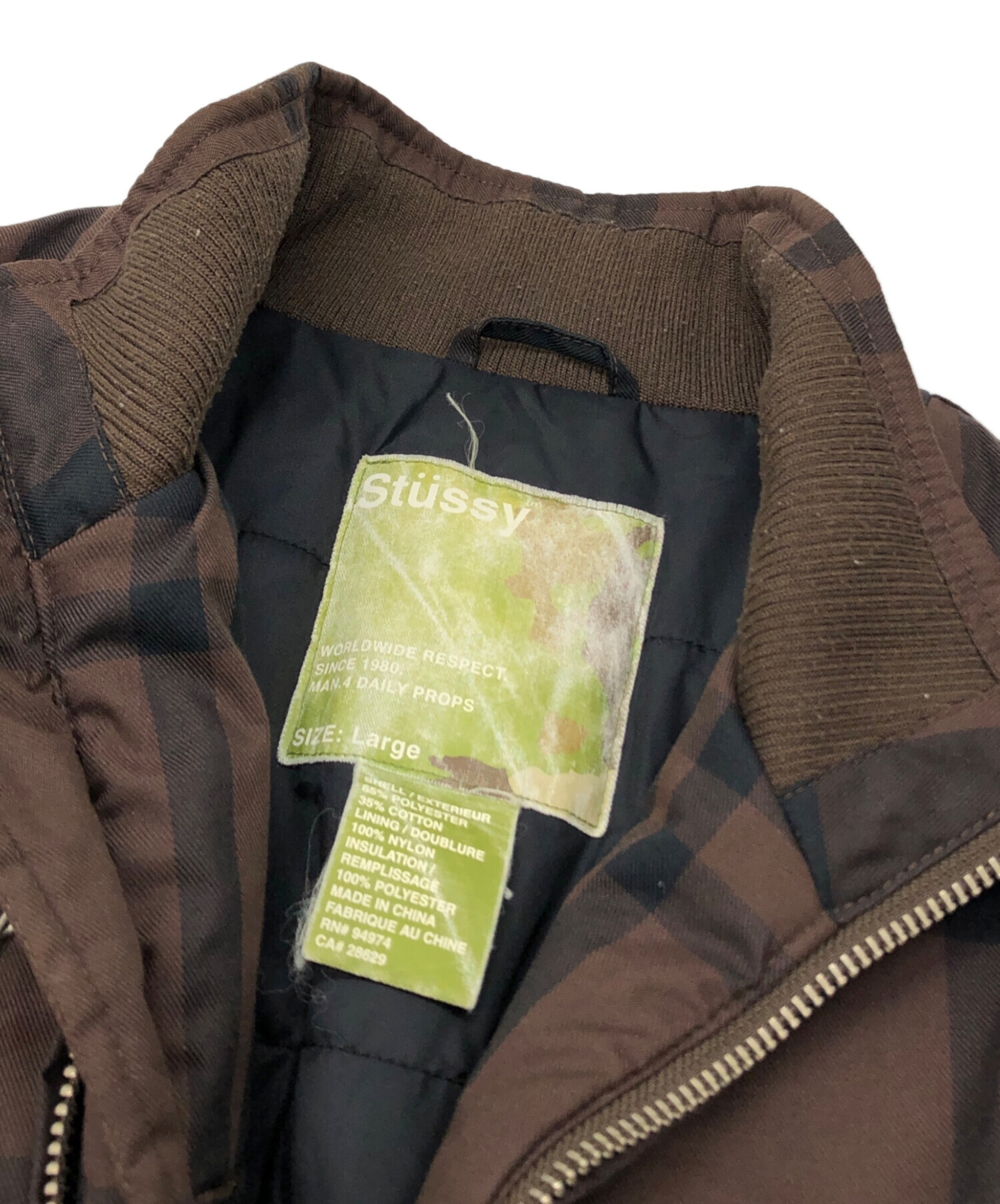 中古・古着通販】stussy (ステューシー) 中綿チェックブルゾン