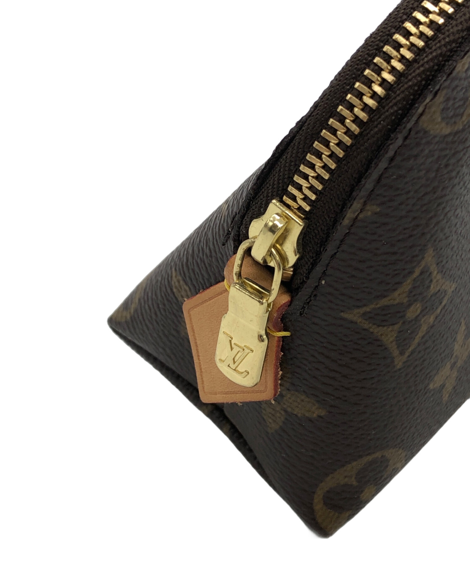 ルイ・ヴィトン ブラウンレザーポーチ ルイヴィトン モノグラム ポーチ レザー ポーチ ブラウン 茶色 小物