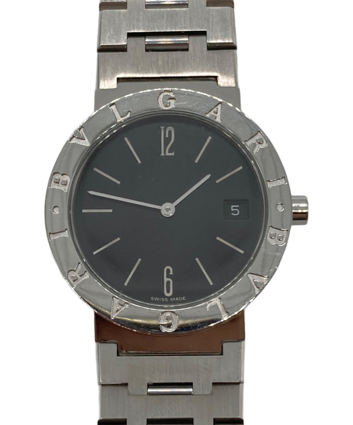 Bvlgari 腕時計 クォーツ シルバー/ブラック 中古・古着通販】BVLGARI (ブルガリ) 腕時計 シルバー｜ブランド・古着