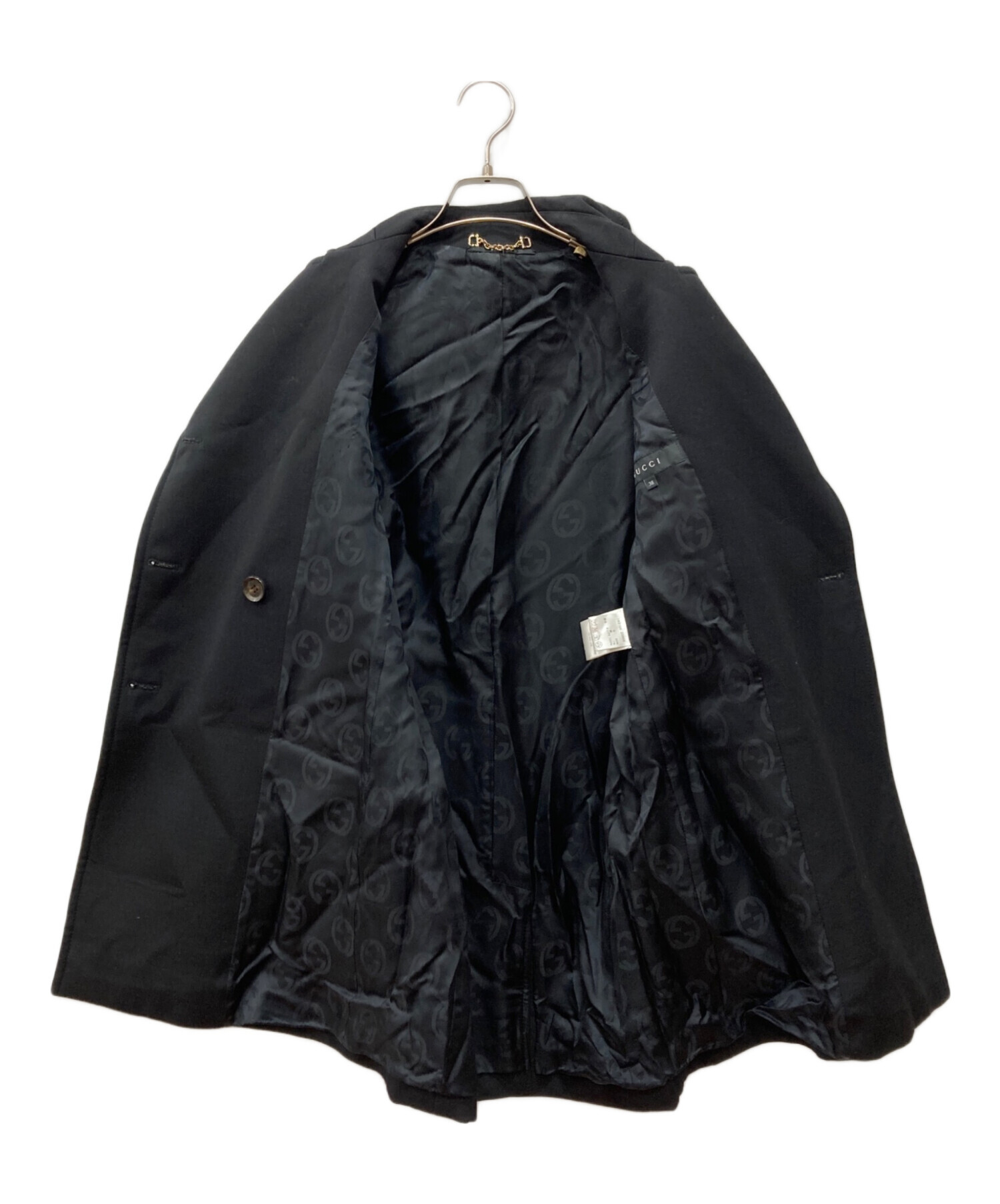 中古・古着通販】GUCCI (グッチ) ダブルコート ブラック サイズ:M