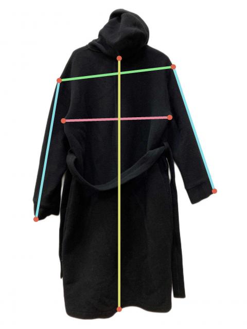 中古・古着通販】ATON (エイトン) レザー切替ウールコート ブラック