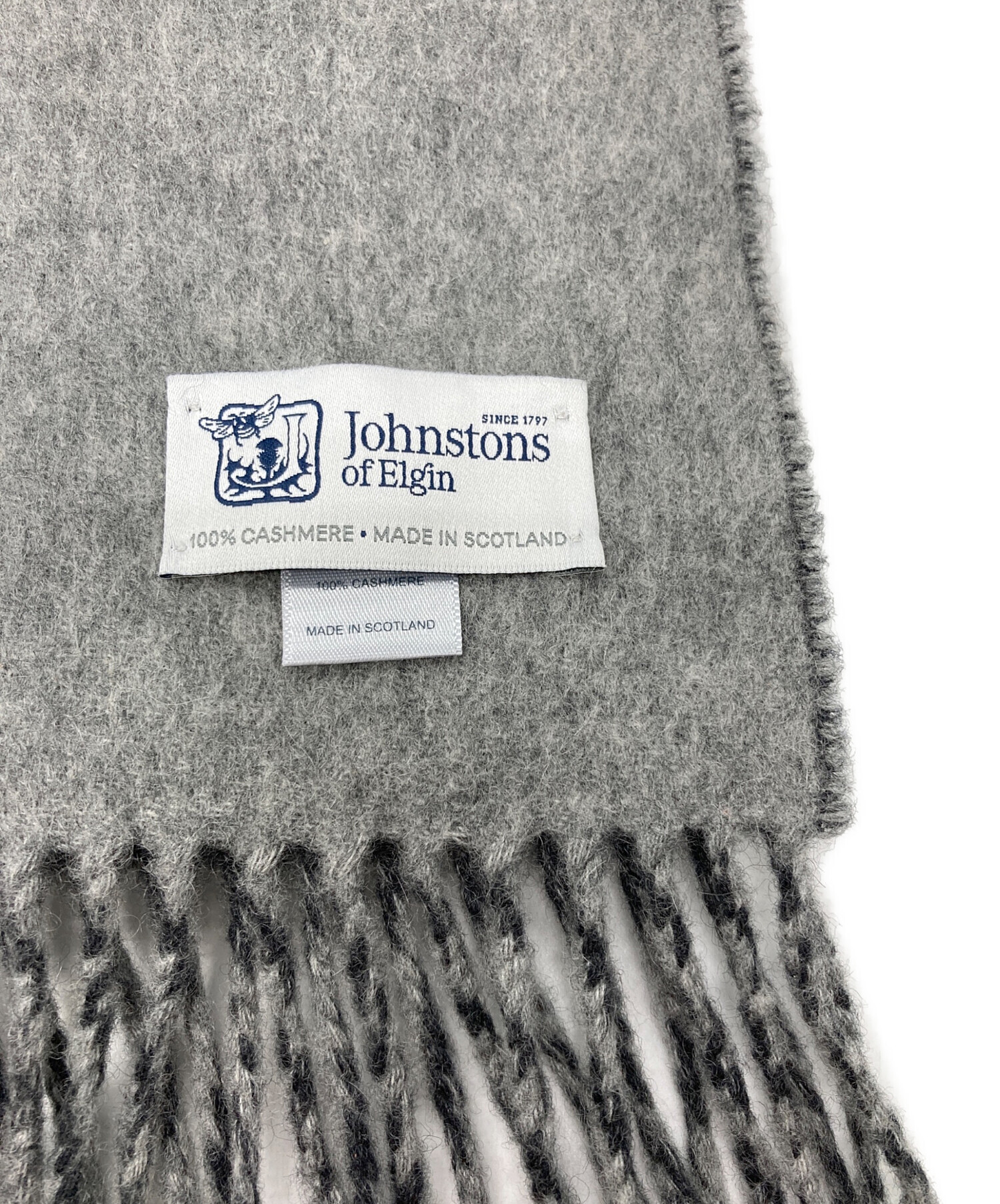 中古・古着通販】JOHNSTONS (ジョンストンズ) カシミヤマフラー グレー