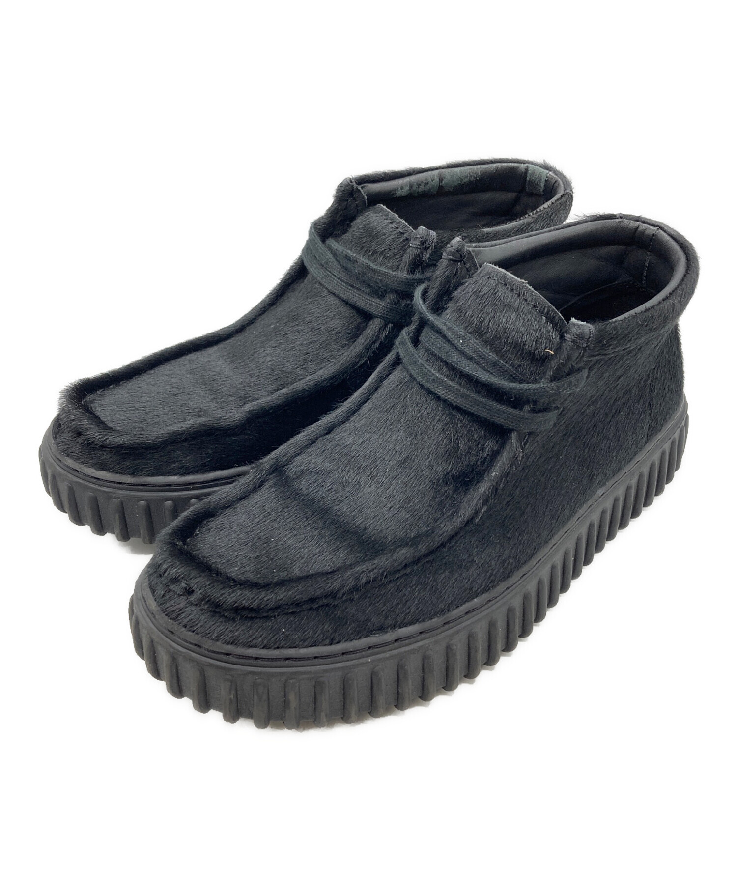 中古・古着通販】CLARKS (クラークス) ハラコワラビーブーツ ブラック