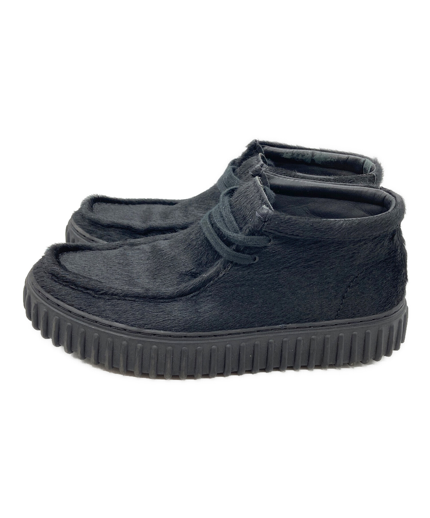 中古・古着通販】CLARKS (クラークス) ハラコワラビーブーツ ブラック 