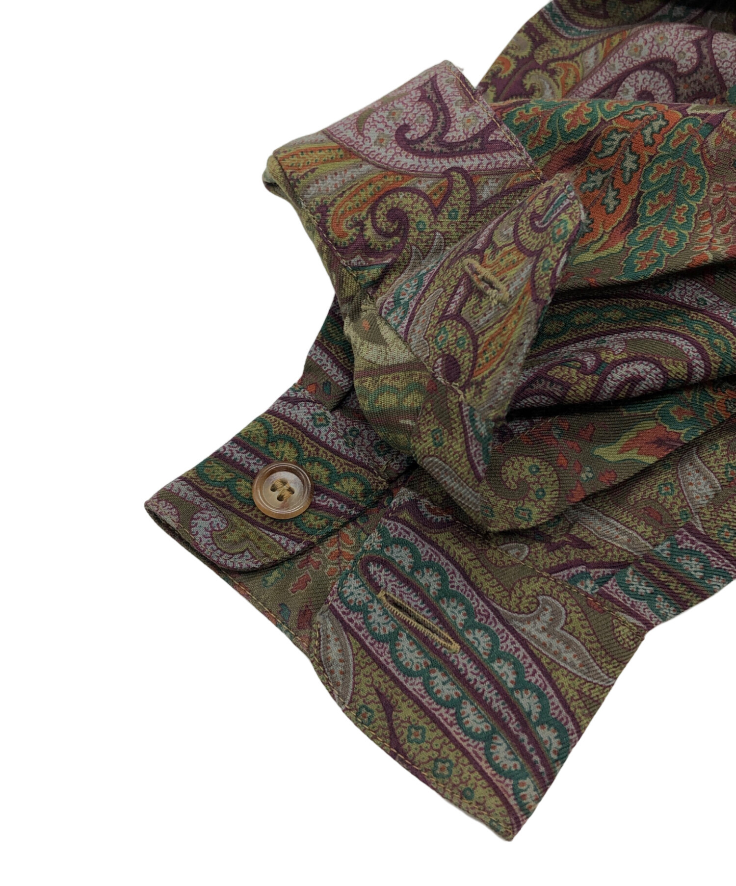ETRO ペイズリー柄Vネックカットソー カーキ サイズ42*HD1281 ETRO ペイズリー柄Vネックカットソー カーキ サイズ42*HD1281 【公式通販】