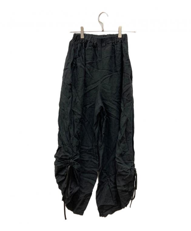 kujaku ワイドパンツ ブラック リネン 中古・古着通販】kujaku (クジャク) リネンパンツ ブラック サイズ:1