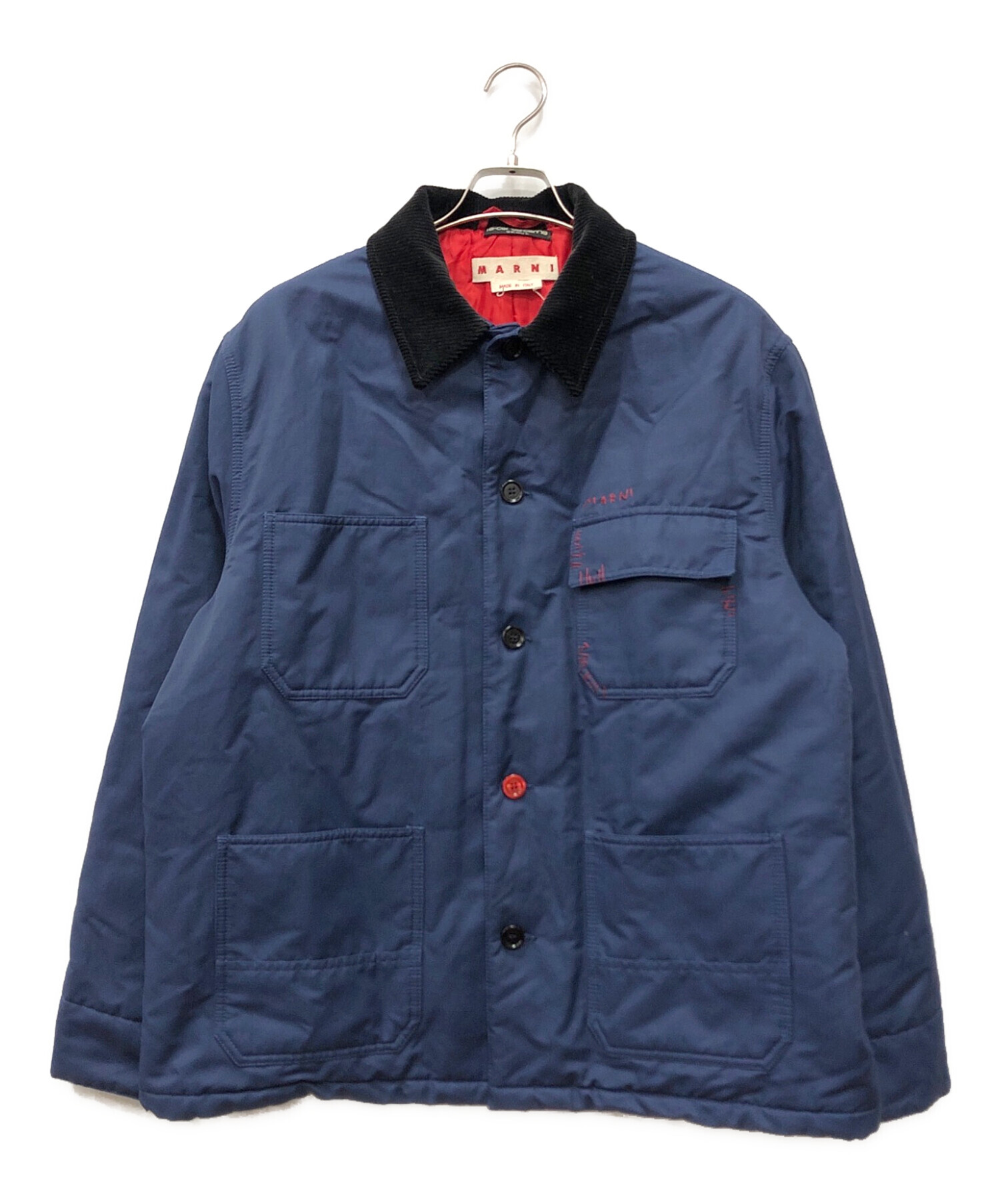 MARNI ネイビー カバーオール 中古・古着通販】MARNI (マルニ) YK JEONG (ワイケー ジョン) ロゴ刺繍
