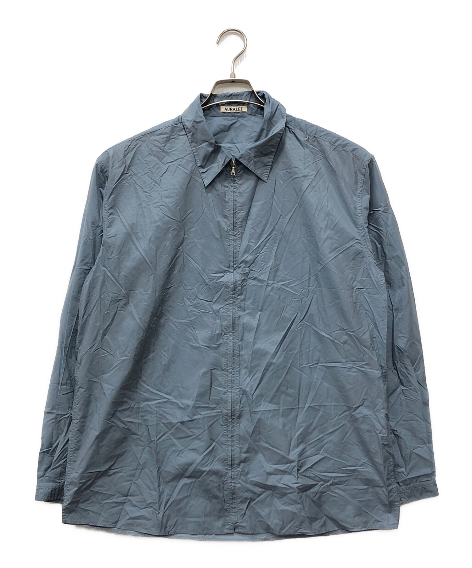 中古・古着通販】AURALEE (オーラリー) LIGHT NYLON ZIP SHIRT ブルー