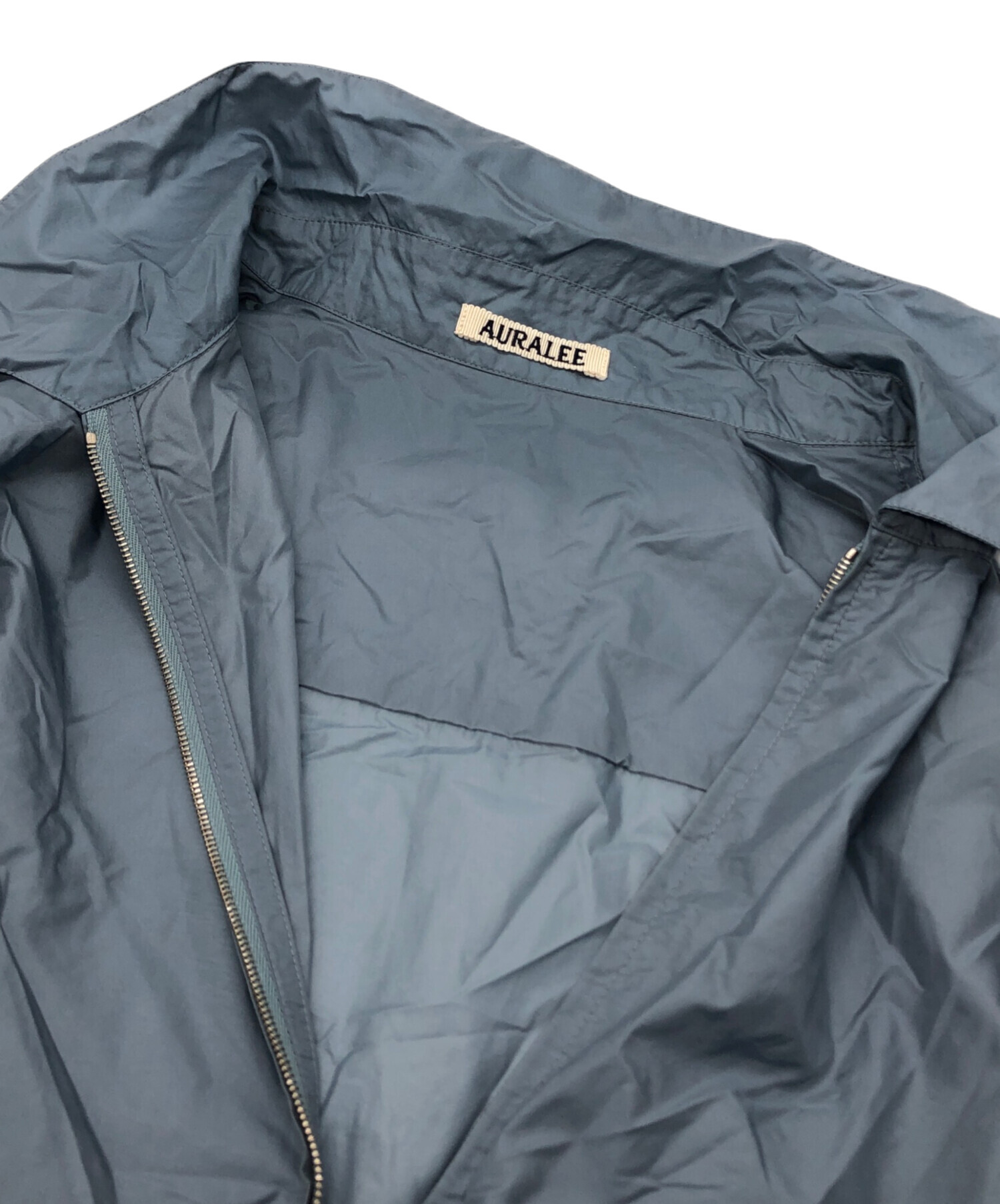 中古・古着通販】AURALEE (オーラリー) LIGHT NYLON ZIP SHIRT ブルー