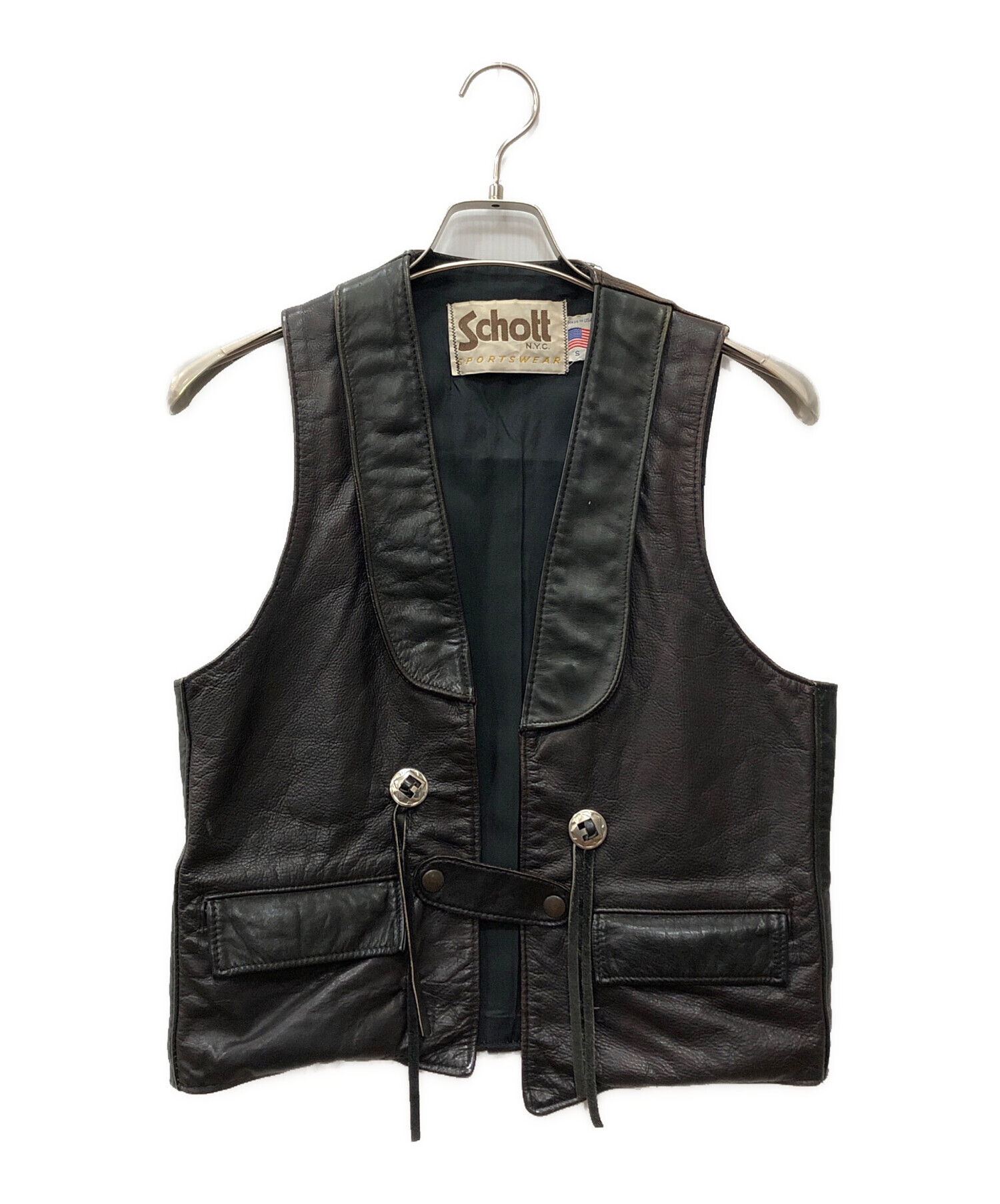 Schott ショット レザー ベスト Sサイズ schoott メンズ ベスト S