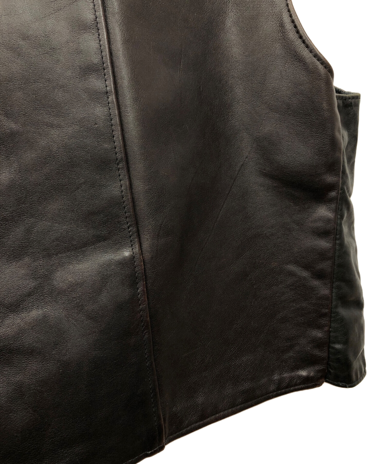 【ショット レザーベスト】70年代 スエード S 黒 SCHOTT 古着 schott - 【ショット レザーベスト】70年代 スエード S 黒 SCHOTT 古着