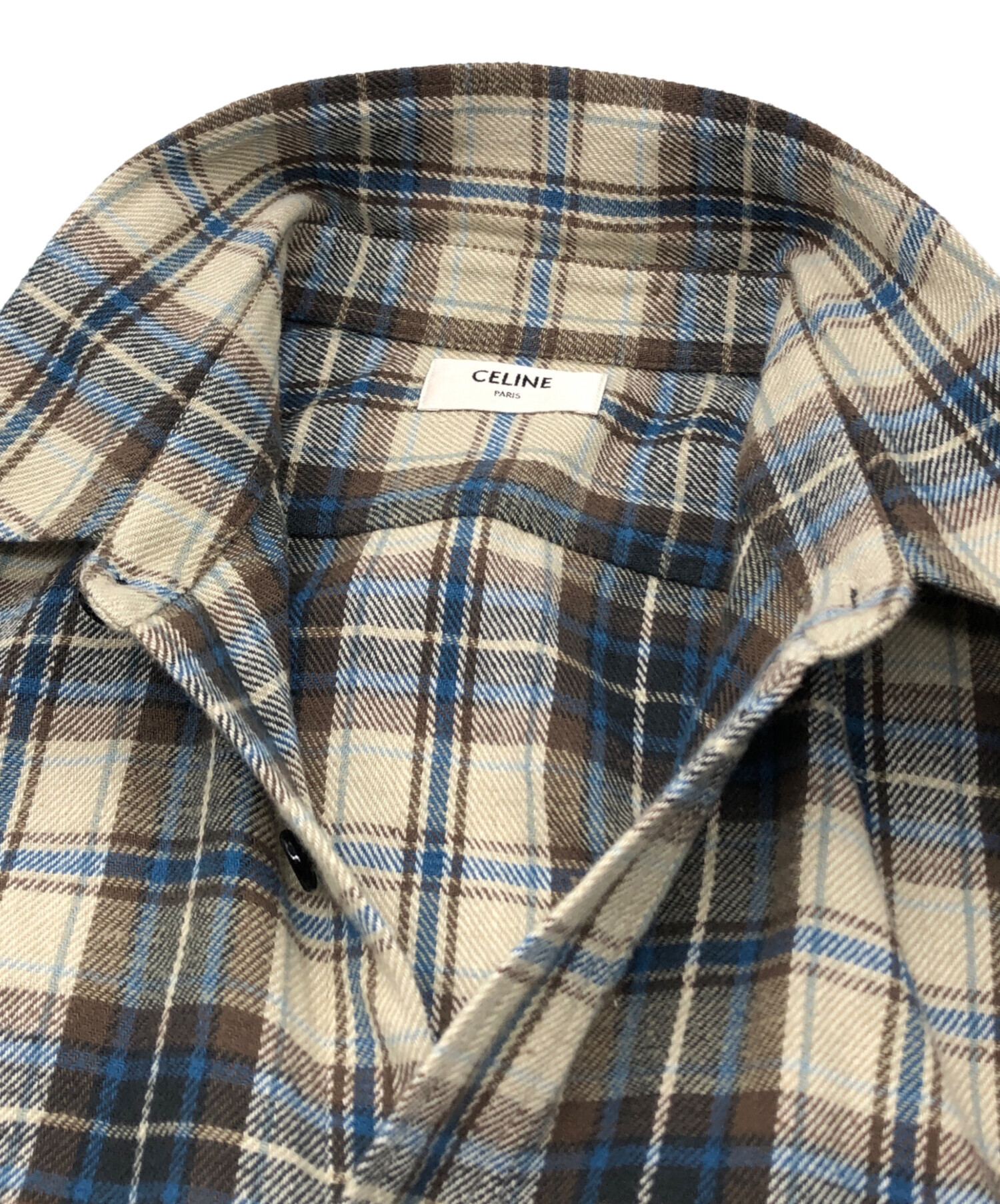 中古・古着通販】CELINE (セリーヌ) Checked Loose Shirt 'Natural