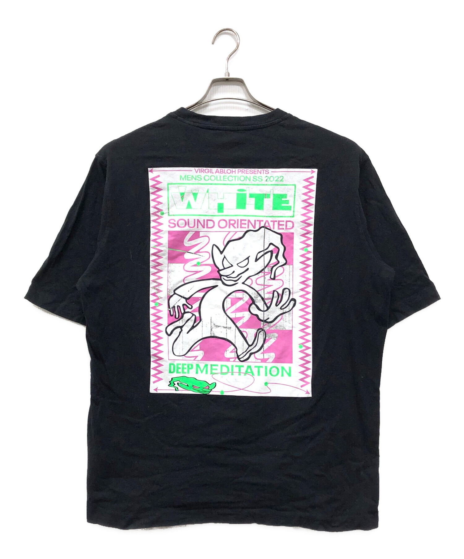 中古・古着通販】OFFWHITE (オフホワイト) プリントTシャツ ブラック