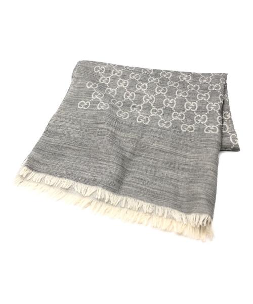 中古・古着通販】GUCCI (グッチ) GGパターンシルク混ストール グレー