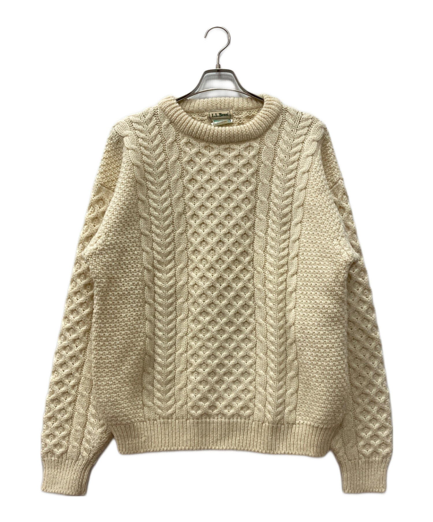 中古・古着通販】L.L.Bean (エルエルビーン) ケーブルニット ベージュ 